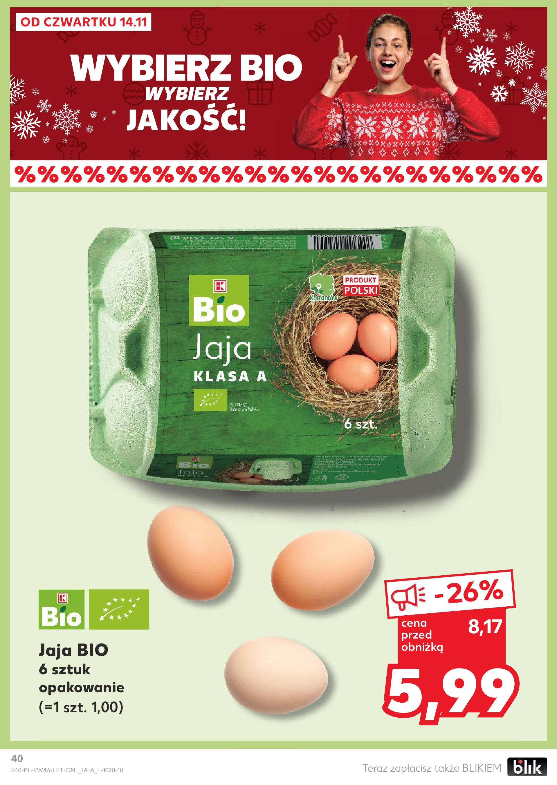 Kaufland gazetka (14.11.2024) od jutra ✳️ BLACK FRIDAY | Strona: 40 | Produkty: Jaja