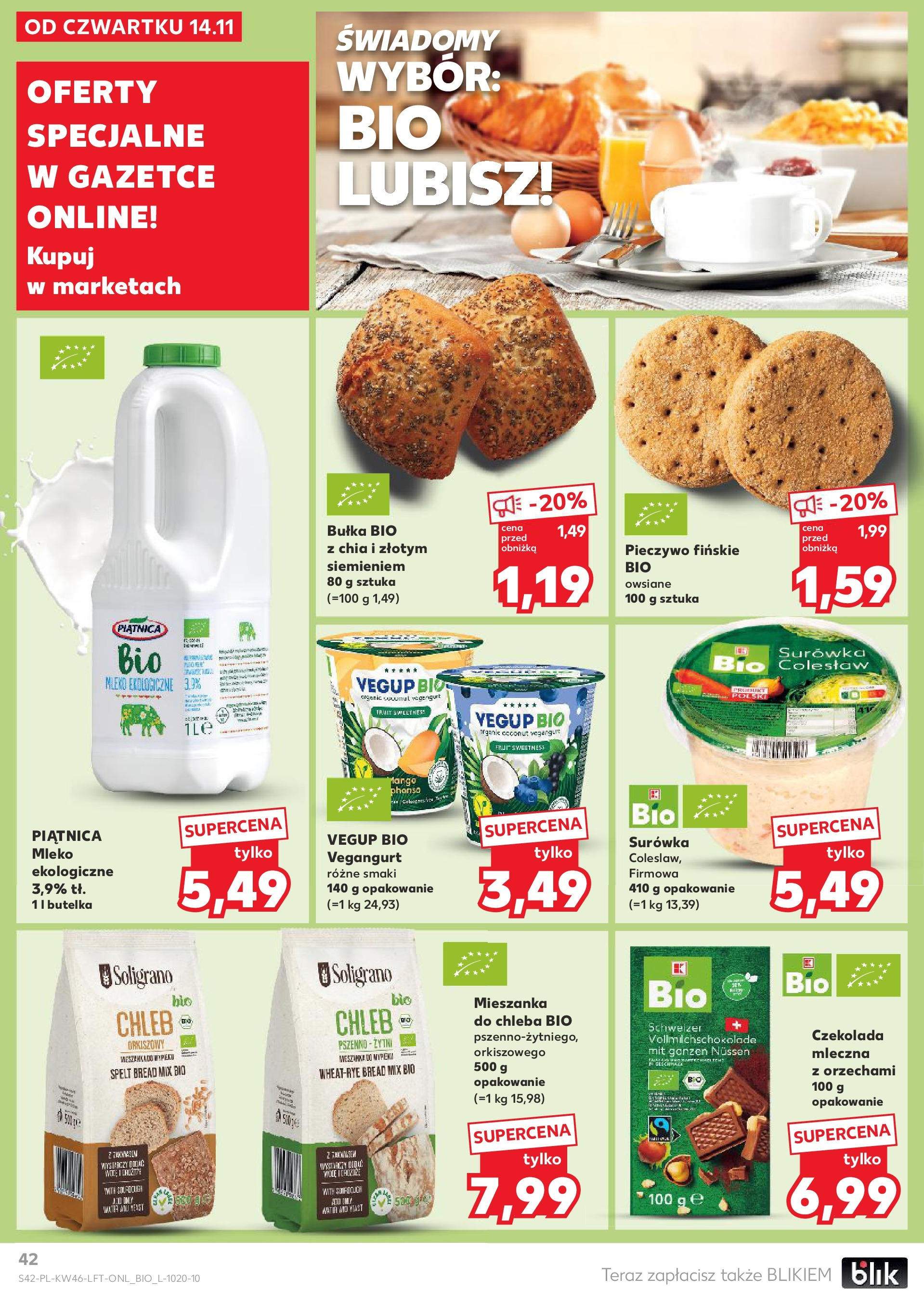 Kaufland gazetka (14.11.2024) od jutra ✳️ BLACK FRIDAY | Strona: 42 | Produkty: Mango, Pieczywo, Mleko, Czekolada