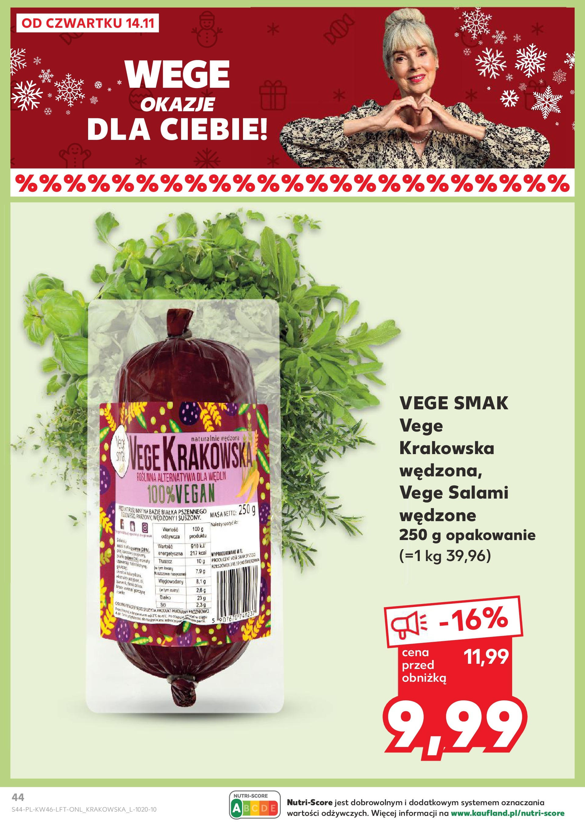 Kaufland gazetka (14.11.2024) od jutra ✳️ BLACK FRIDAY | Strona: 44 | Produkty: Salami