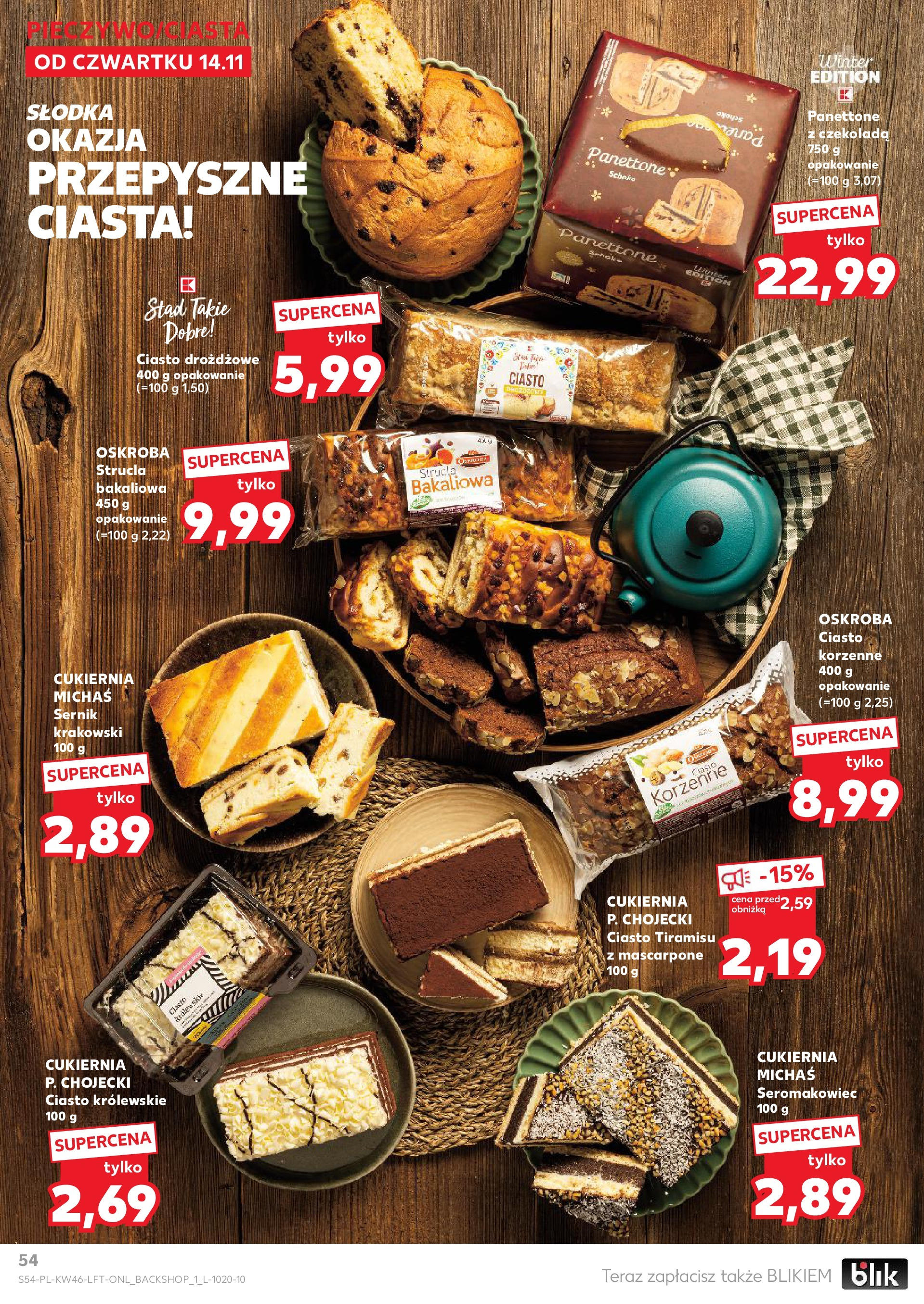 Kaufland gazetka (14.11.2024) od jutra ✳️ BLACK FRIDAY | Strona: 54 | Produkty: Ciasto drożdżowe, Ciasto, Tiramisu, Czekolada