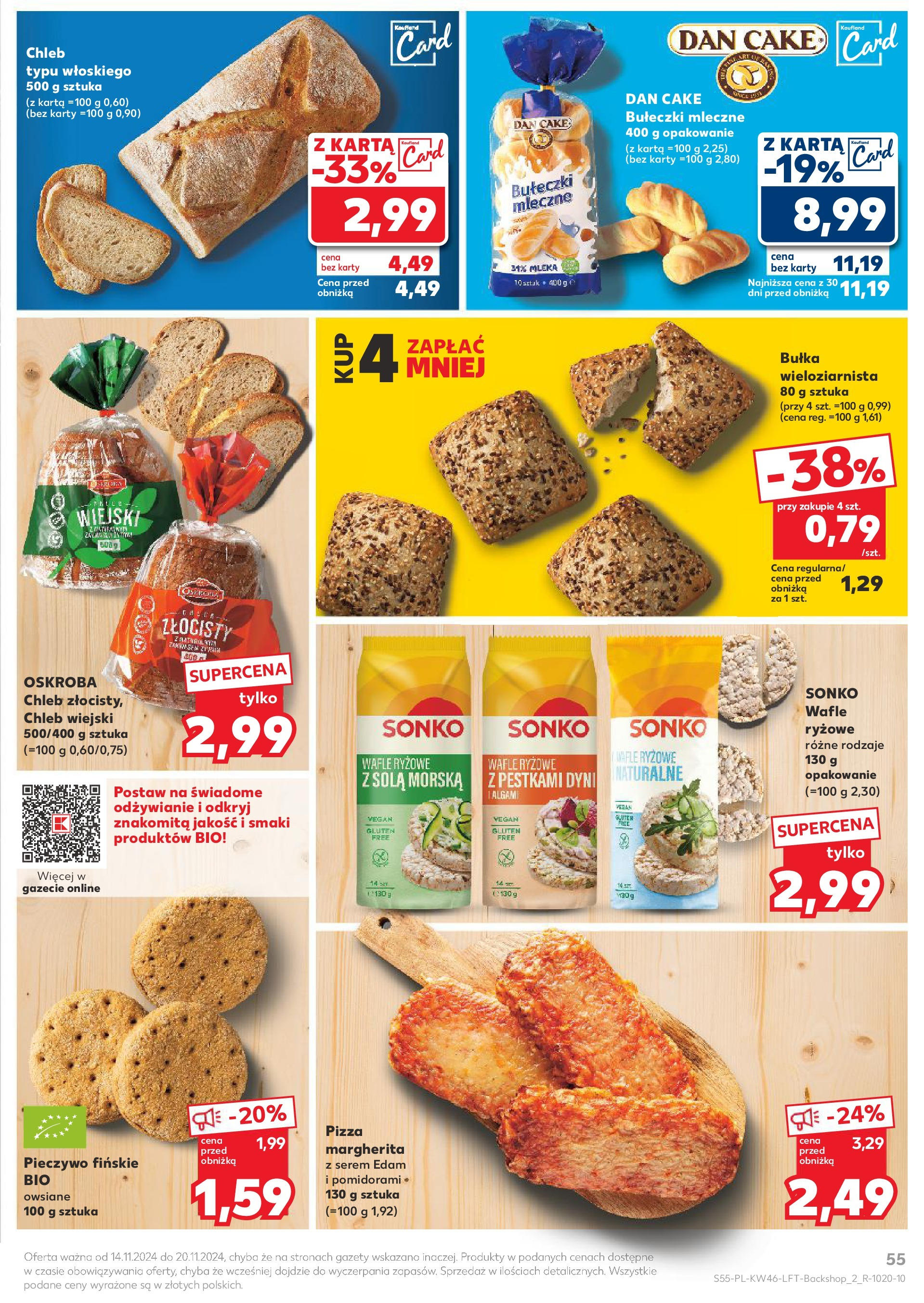 Kaufland gazetka (14.11.2024) od jutra ✳️ BLACK FRIDAY | Strona: 55 | Produkty: Karta, Wafle, Mleka, Bułka