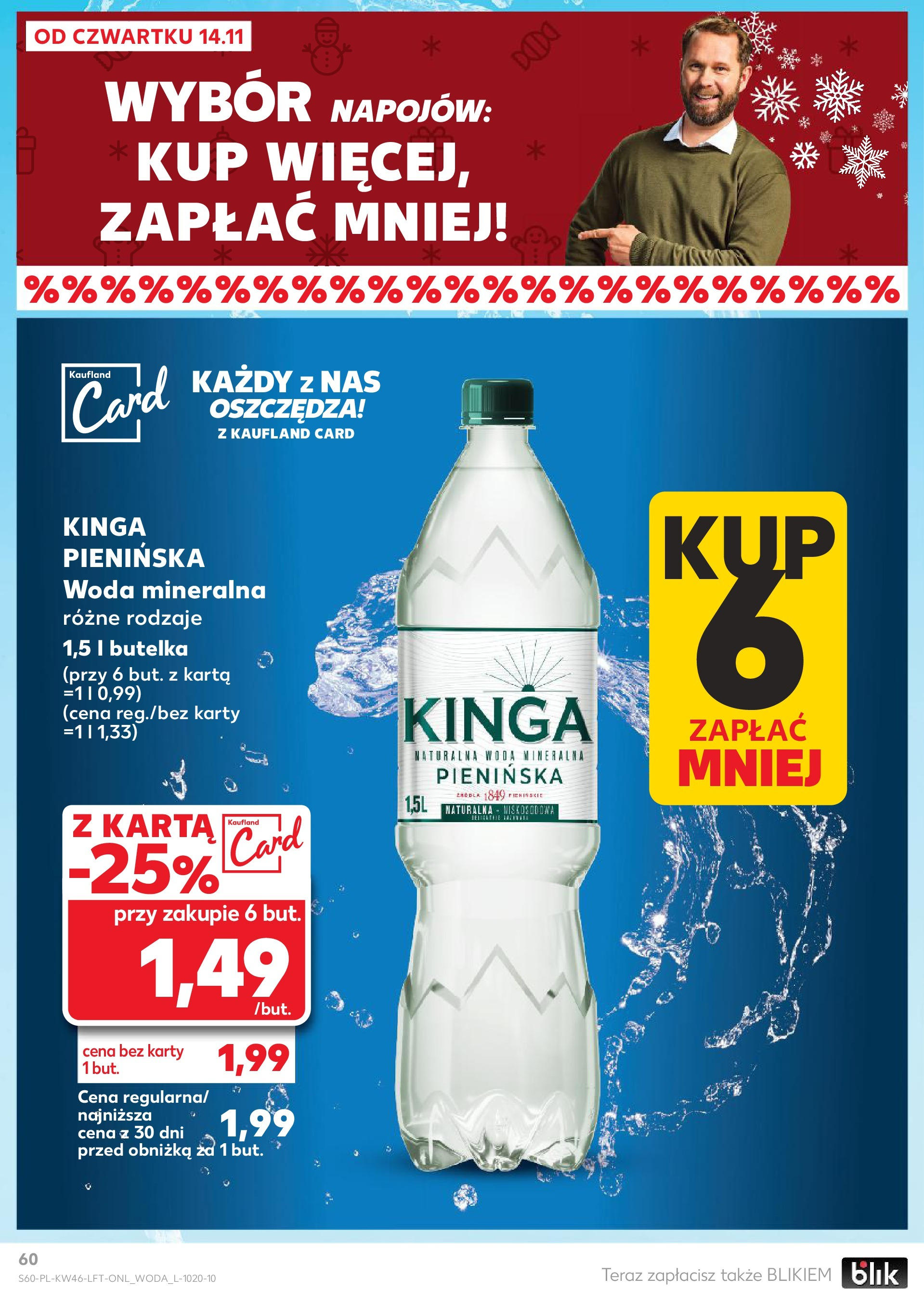 Kaufland gazetka (14.11.2024) od jutra ✳️ BLACK FRIDAY | Strona: 60 | Produkty: Karta, Woda