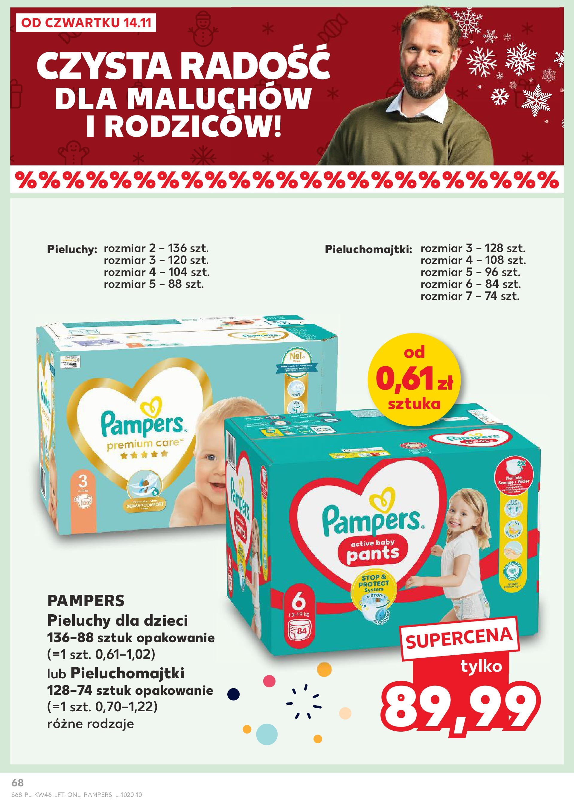 Kaufland gazetka (14.11.2024) od jutra ✳️ BLACK FRIDAY | Strona: 68 | Produkty: Pampers, Pieluchomajtki