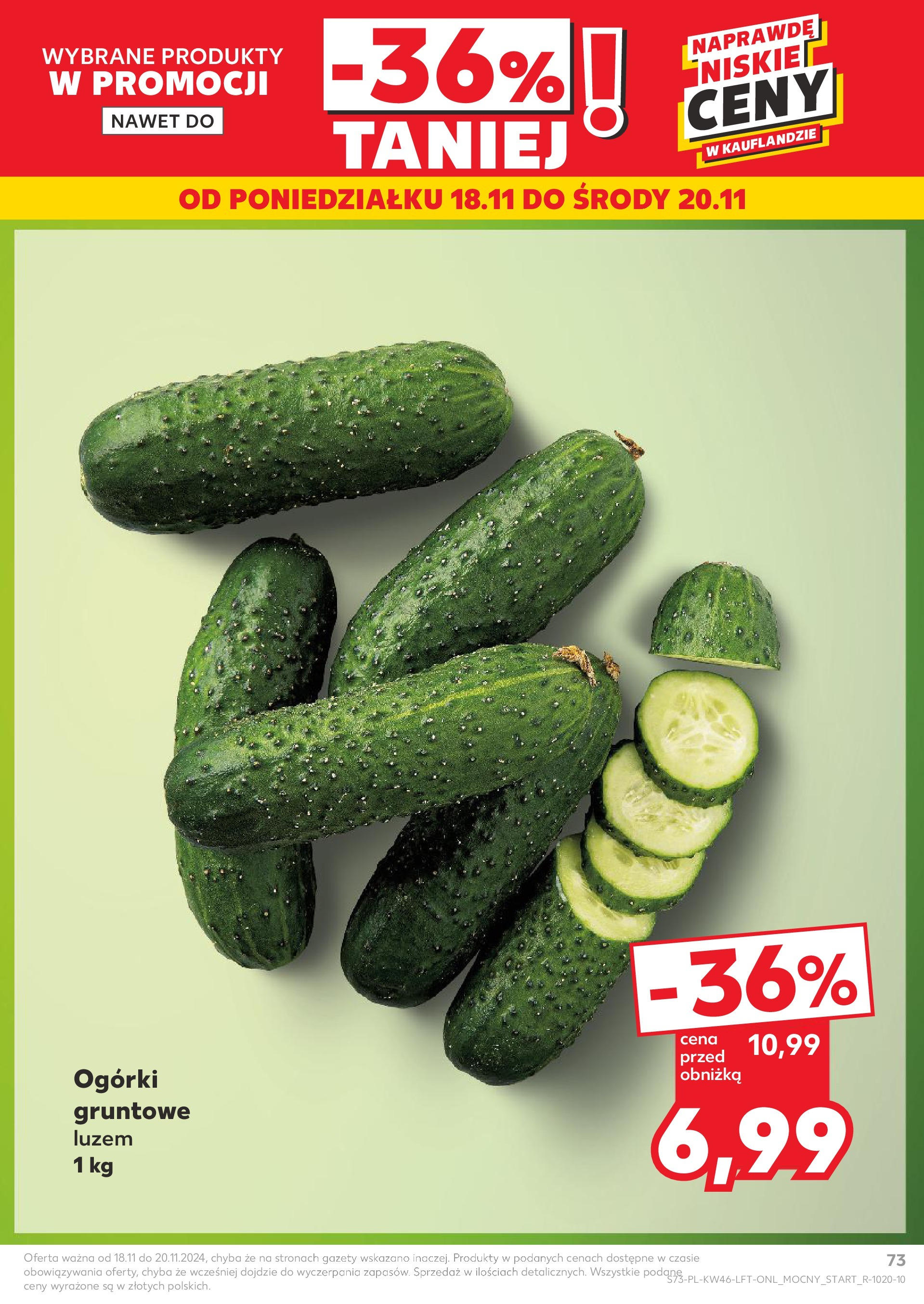 Kaufland gazetka (14.11.2024) od jutra ✳️ BLACK FRIDAY | Strona: 73 | Produkty: Ogórki