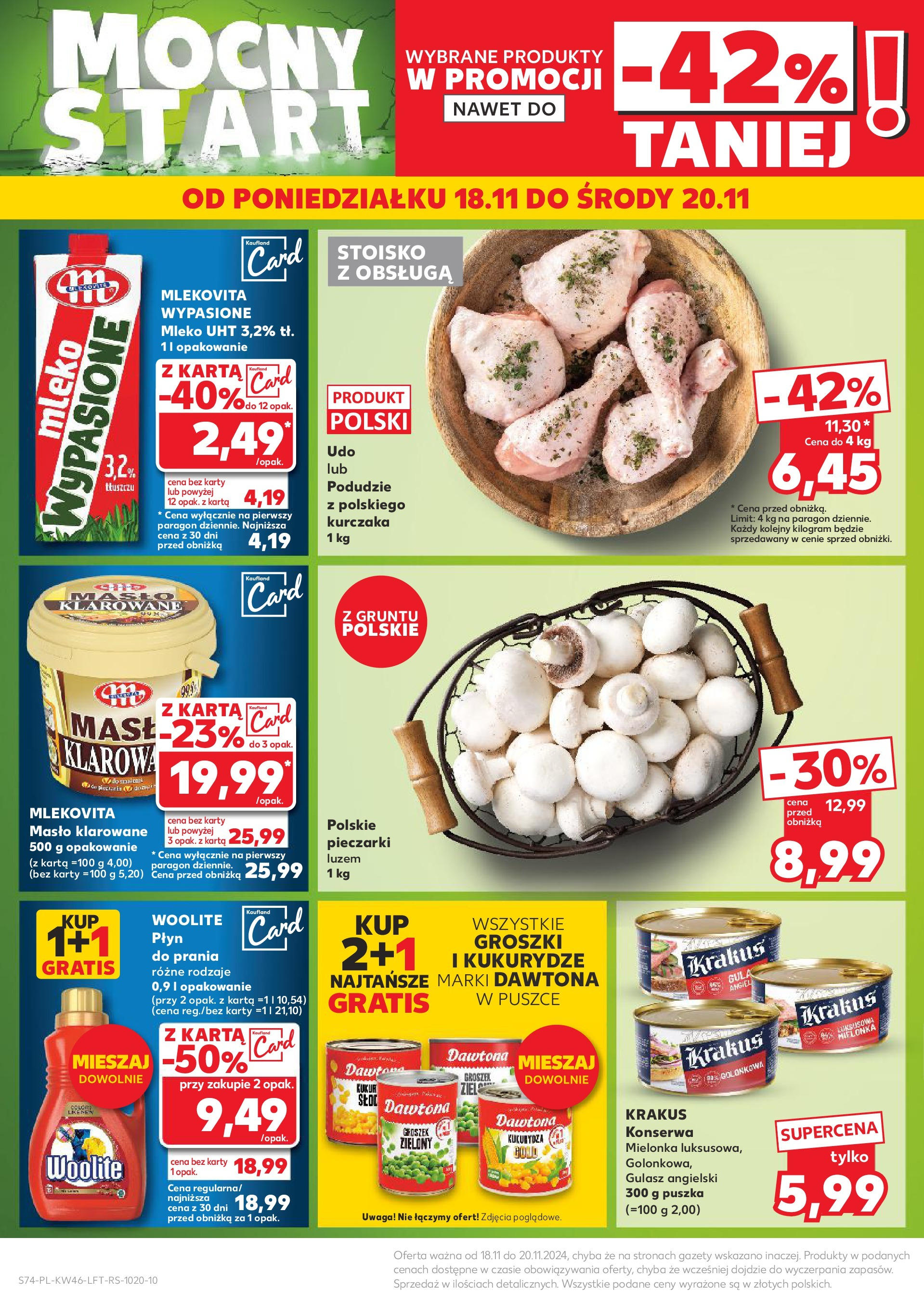 Kaufland gazetka (14.11.2024) od jutra ✳️ BLACK FRIDAY | Strona: 74 | Produkty: Groszek, Masło klarowane, Gulasz angielski, Mleko