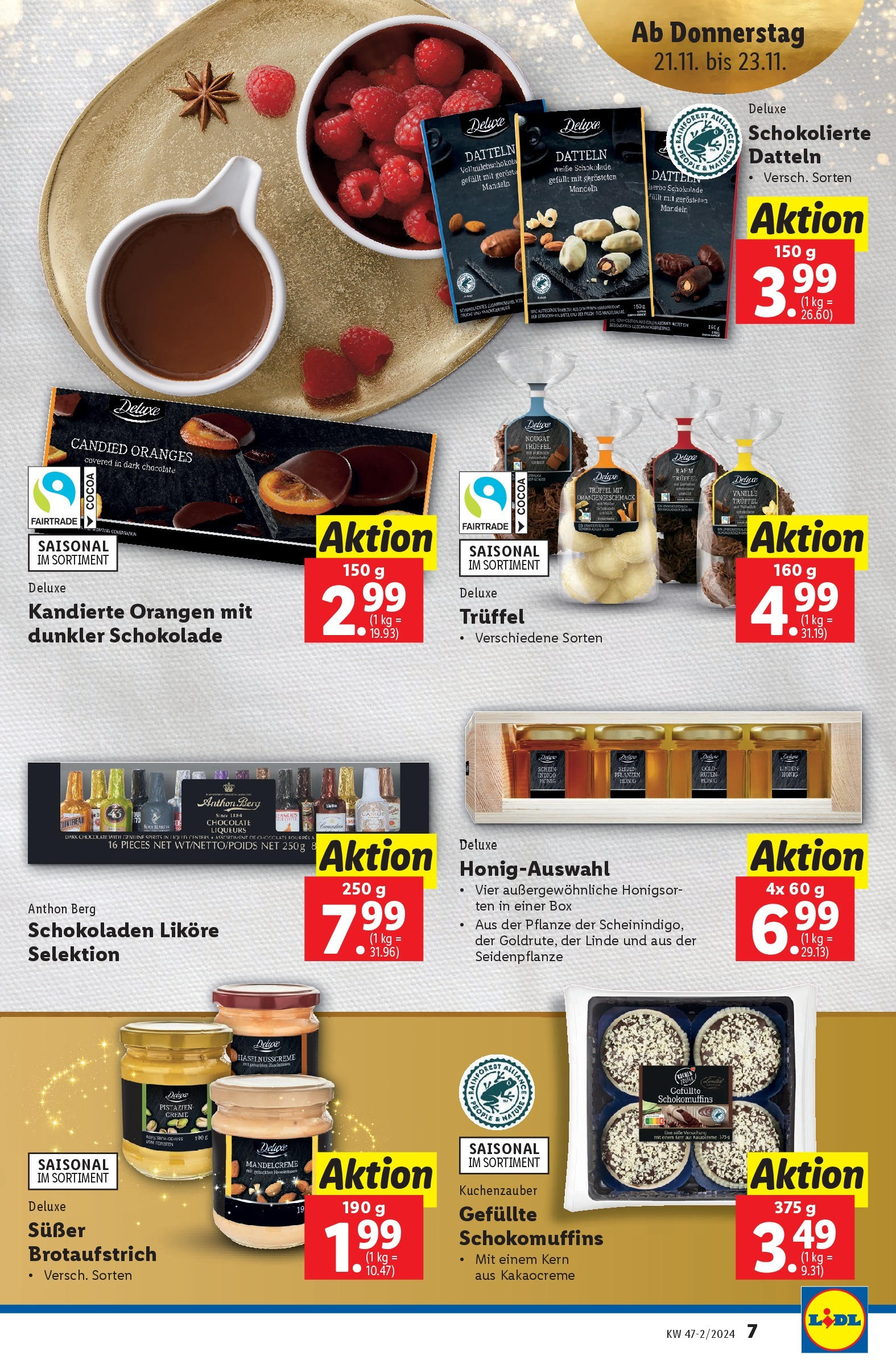 Lidl Flugblatt - Jenbach, Eferding, Dornbirn ab 21.11.2024 - Angebote ab donnerstag | Seite: 7 | Produkte: Box, Creme, Schokolade, Orangen