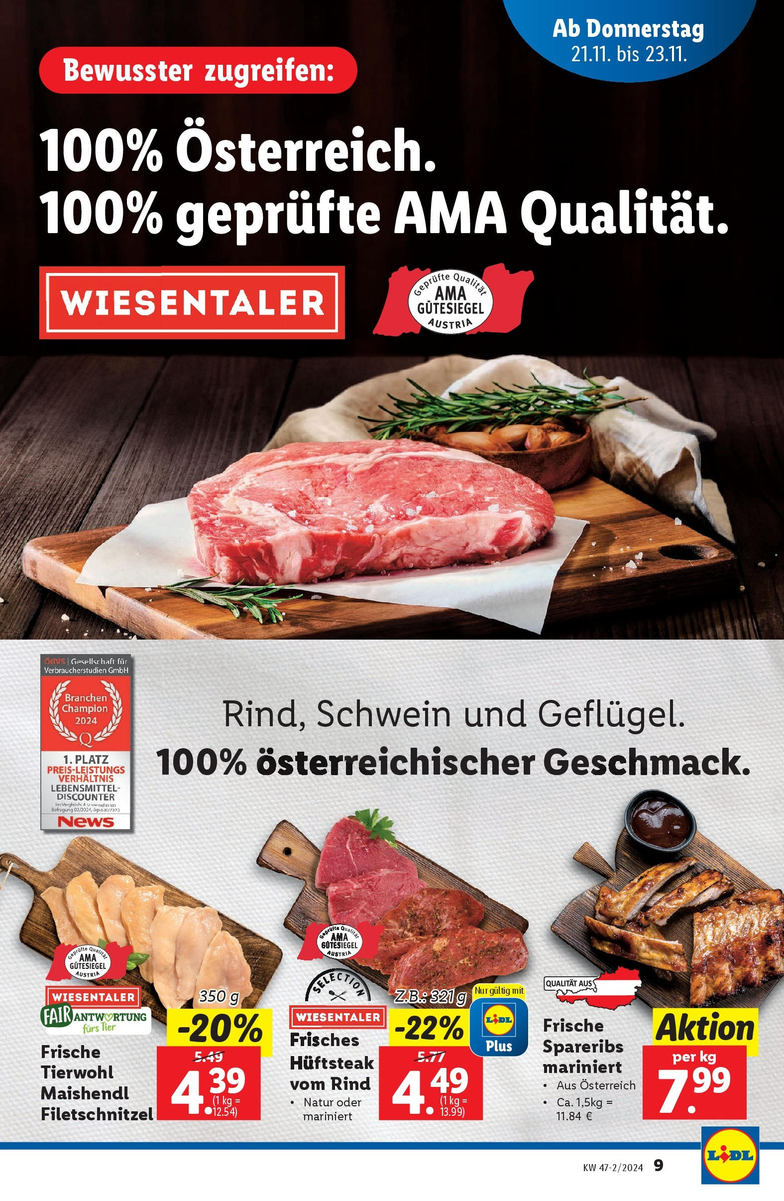 Lidl Flugblatt - Jenbach, Eferding, Dornbirn ab 21.11.2024 - Angebote ab donnerstag | Seite: 9