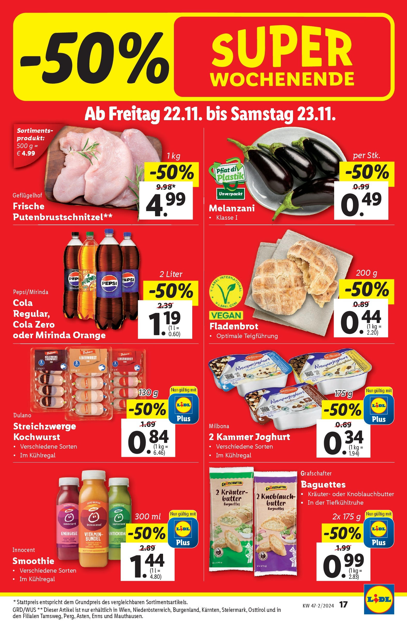 Lidl Flugblatt - Fohnsdorf, Neunkirchen, Graz ab 21.11.2024 - Angebote ab donnerstag | Seite: 17 | Produkte: Knoblauch, Butter, Joghurt