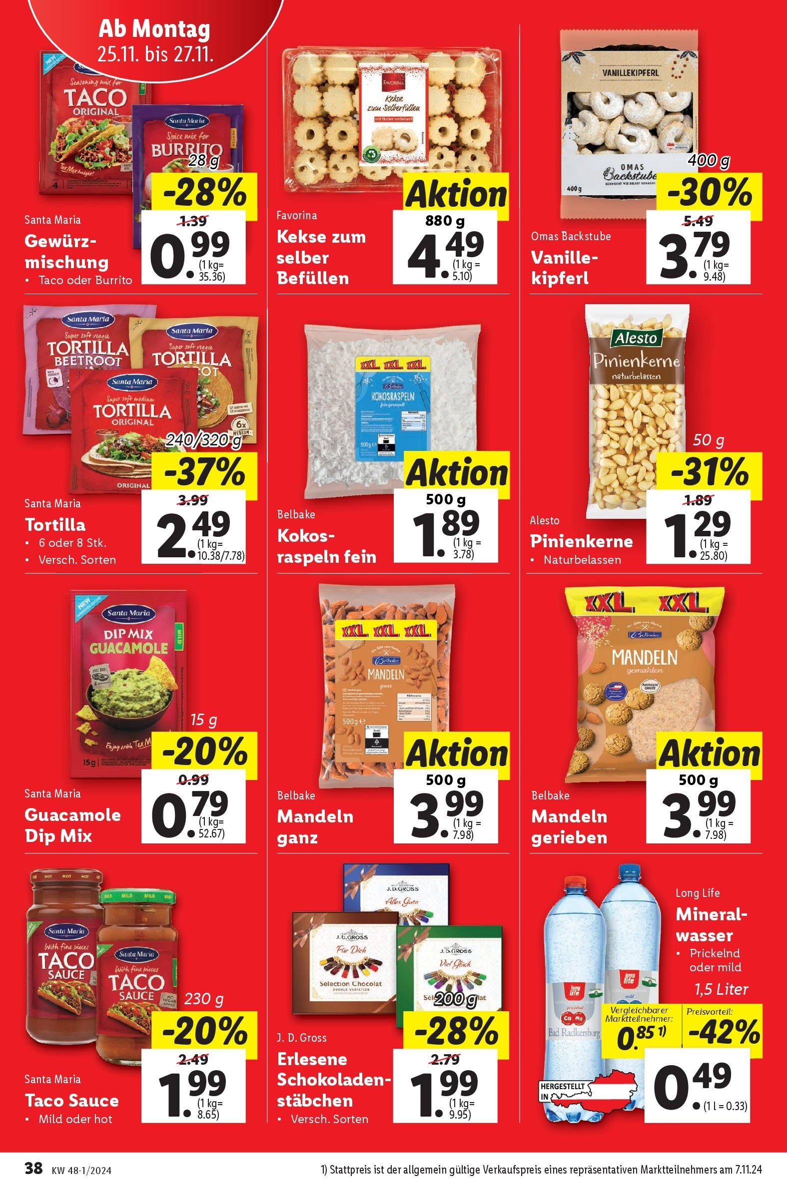 Lidl Flugblatt - Jenbach, Eferding, Dornbirn ab 21.11.2024 - Angebote ab donnerstag | Seite: 40 | Produkte: Kekse, Wasser, Bad