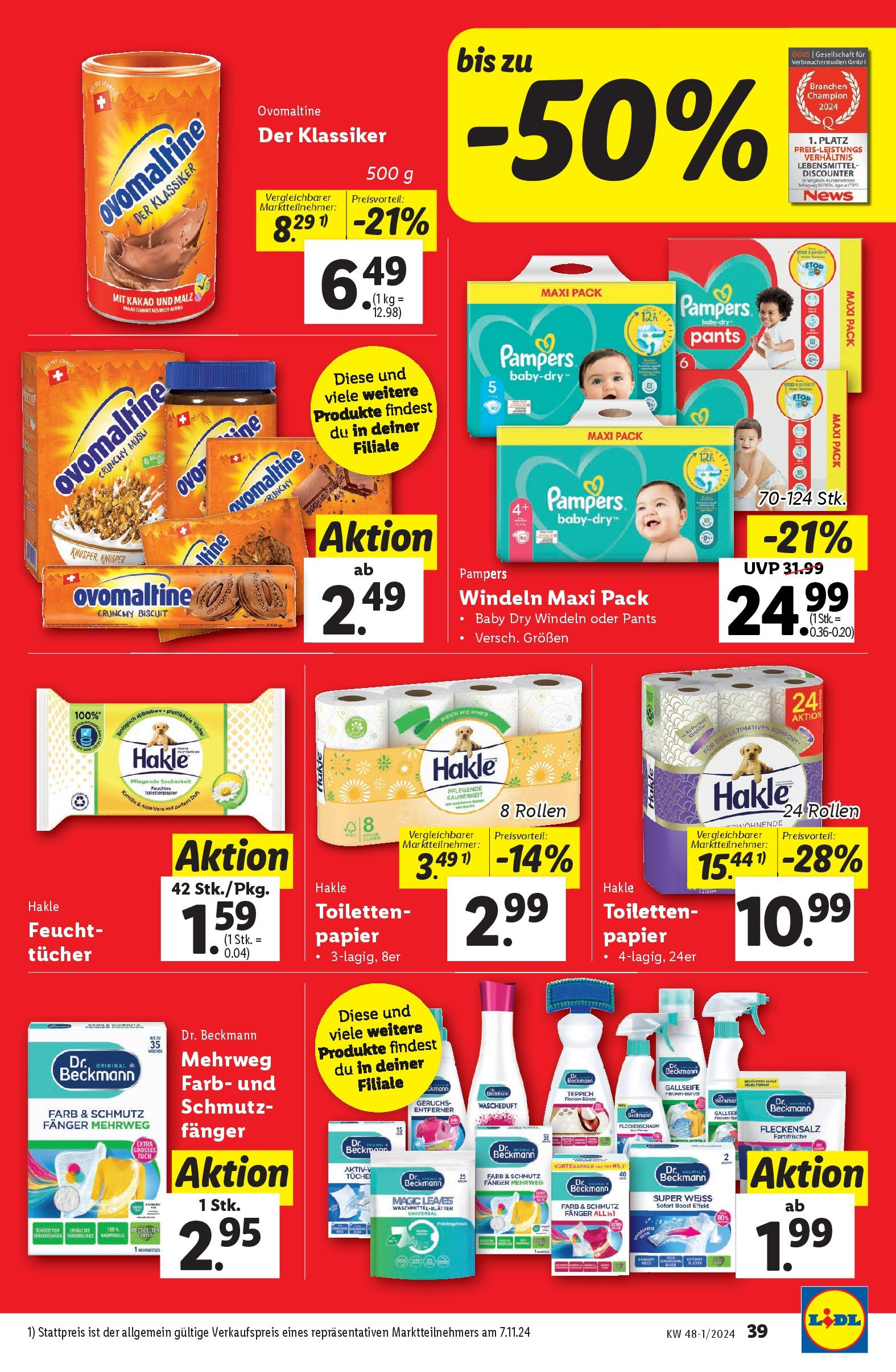 Lidl Flugblatt - Jenbach, Eferding, Dornbirn ab 21.11.2024 - Angebote ab donnerstag | Seite: 41 | Produkte: Teppich, Pampers