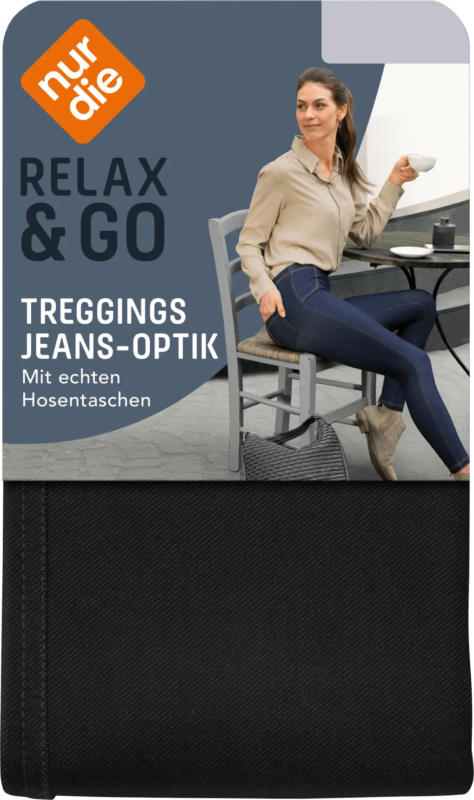 nur die Treggings in Jeans-Optik schwarz Gr. 44/48