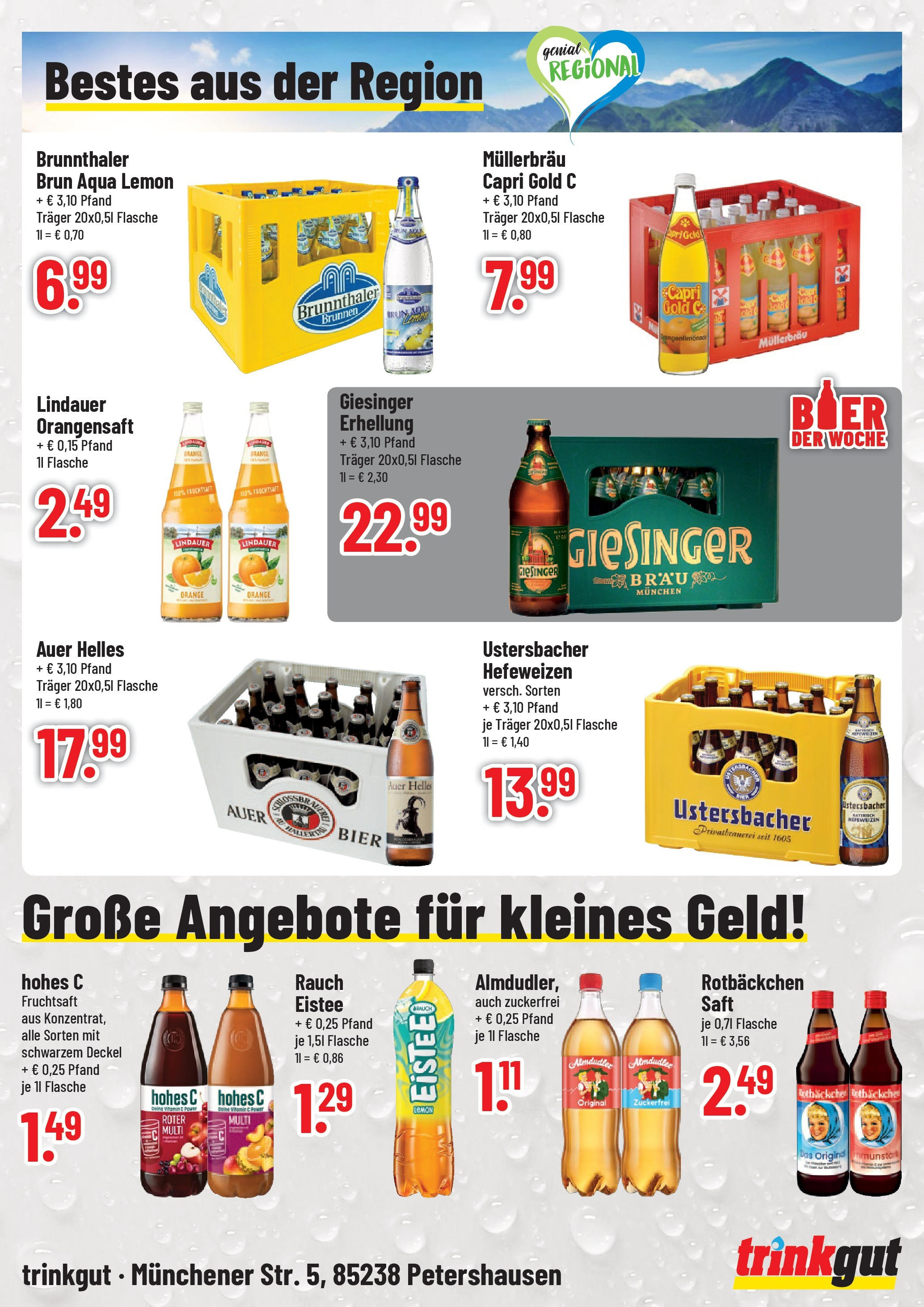 Trinkgut - Petershausen, Münchner Straße 5 (ab 18.11.2024) » Angebote online | Seite: 4 | Produkte: Bier, Orangensaft, Hohes c, Fruchtsaft