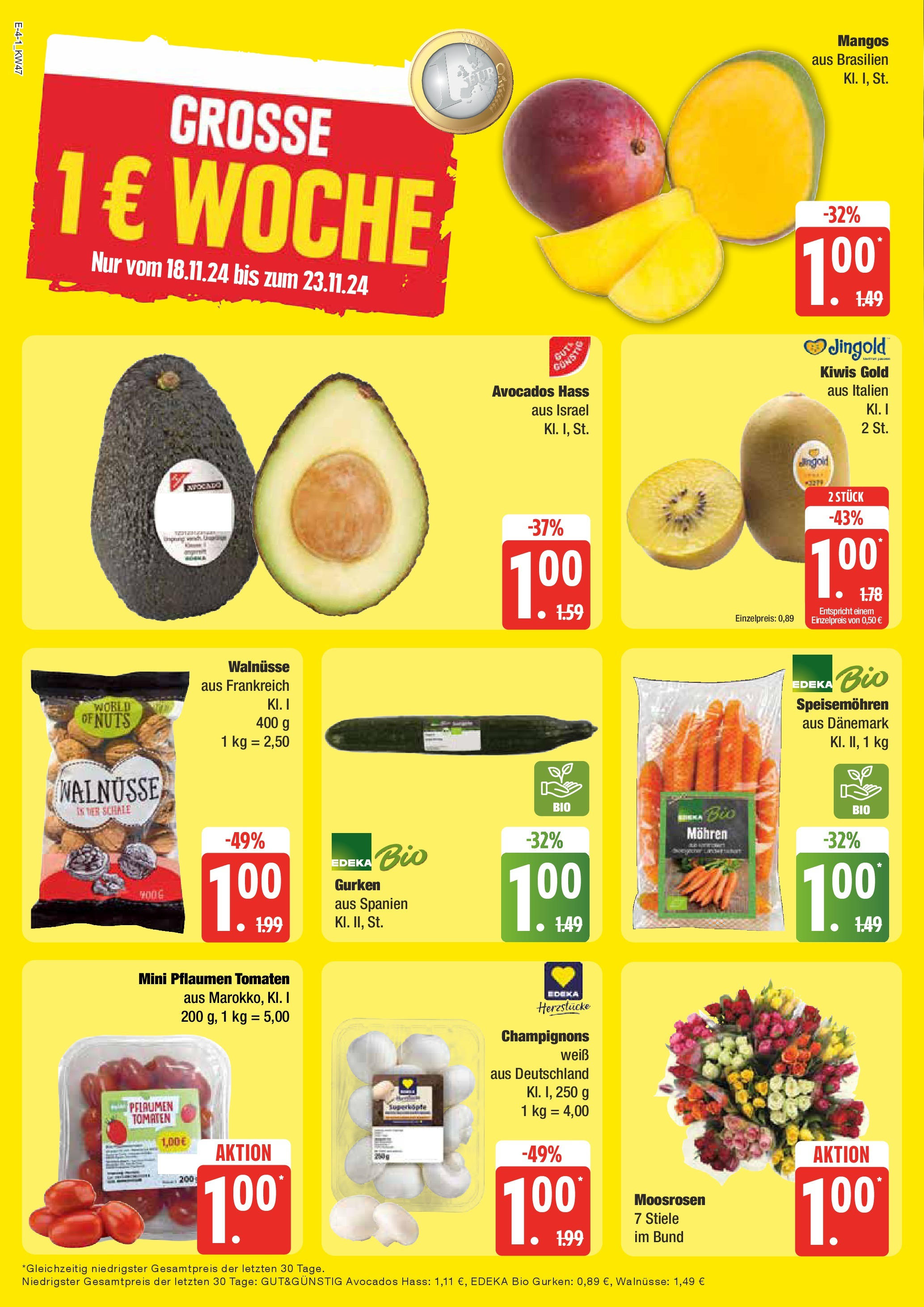 Edeka - EDEKA: Wochenangebote (ab 17.11.2024) » Angebote Online | Seite: 4 | Produkte: Walnüsse, Tomaten, Avocado, Champignons