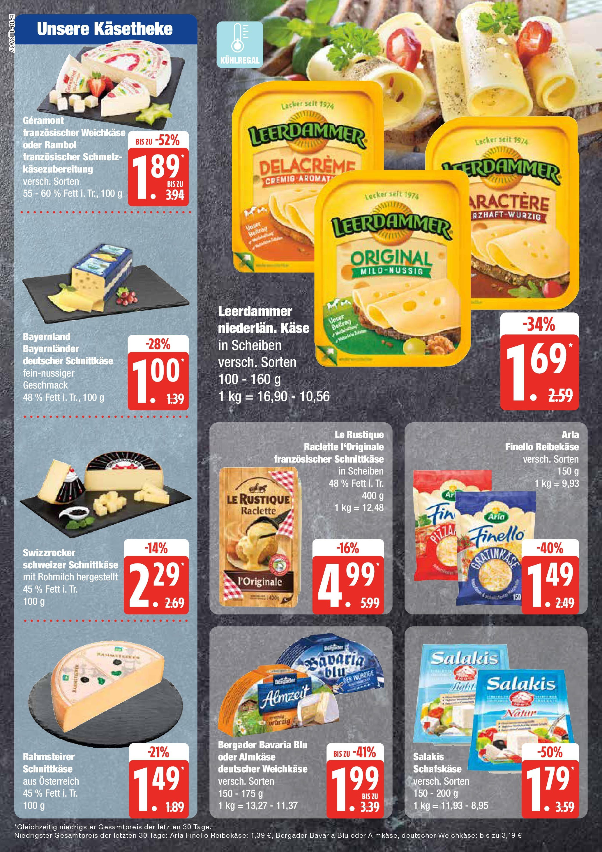 Edeka - EDEKA: Wochenangebote (ab 17.11.2024) » Angebote Online | Seite: 10 | Produkte: Geramont, Leerdammer, Raclette, Schafskase