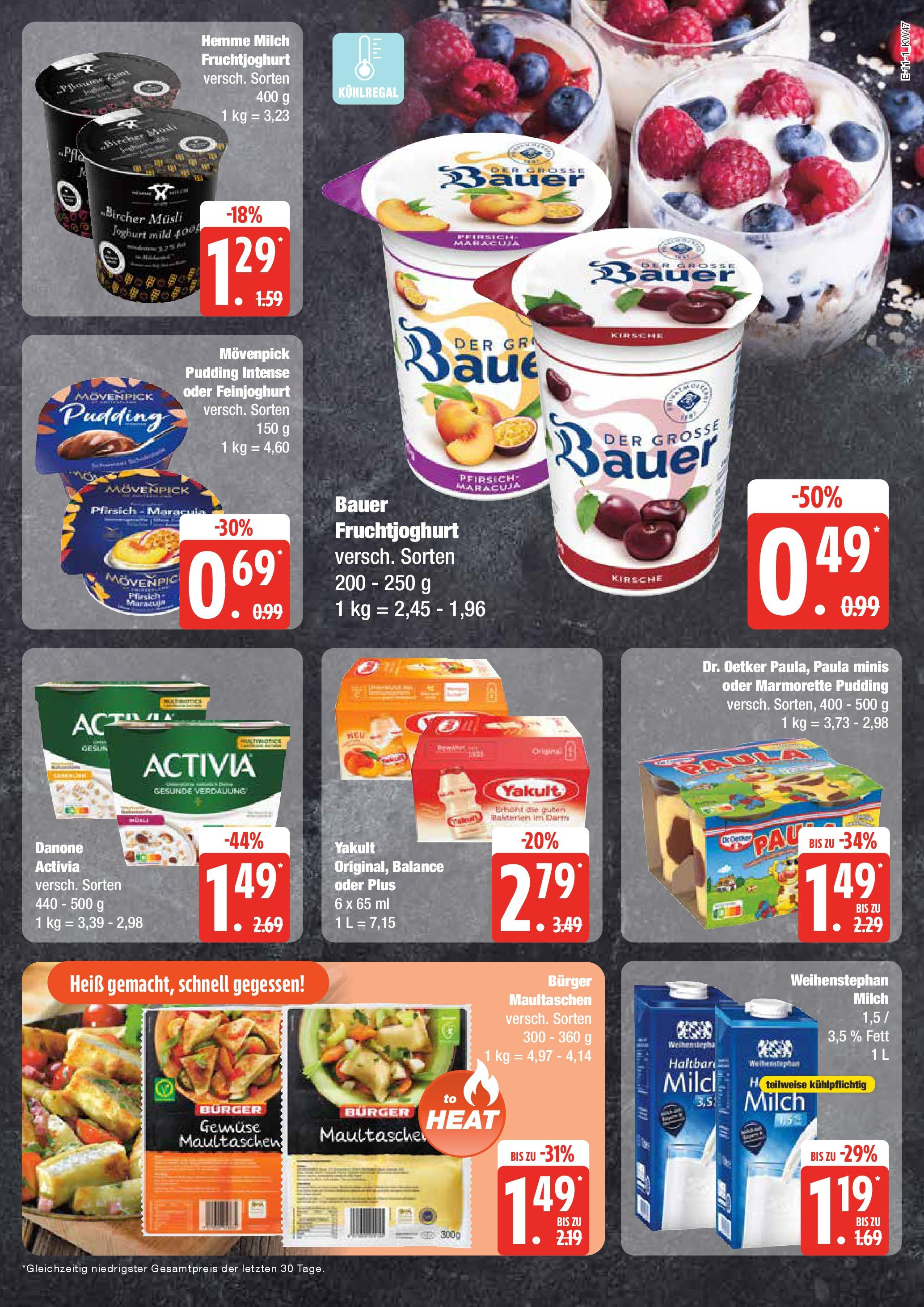 Edeka - EDEKA: Wochenangebote (ab 17.11.2024) » Angebote Online | Seite: 11 | Produkte: Musli, Activia, Milch, Pudding