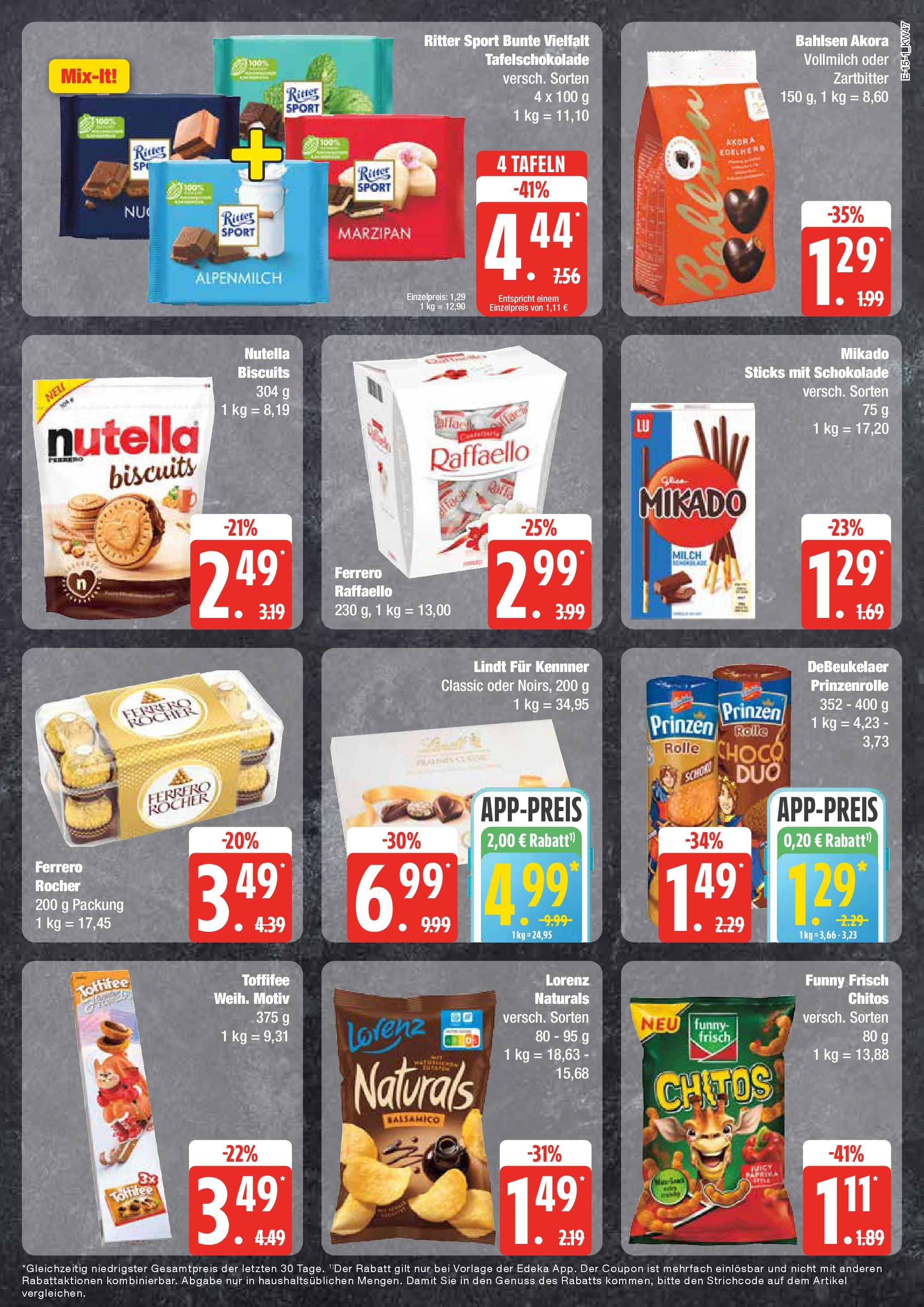 Edeka - EDEKA: Wochenangebote (ab 17.11.2024) » Angebote Online | Seite: 15 | Produkte: Raffaello, Schokolade, Funny frisch, Paprika