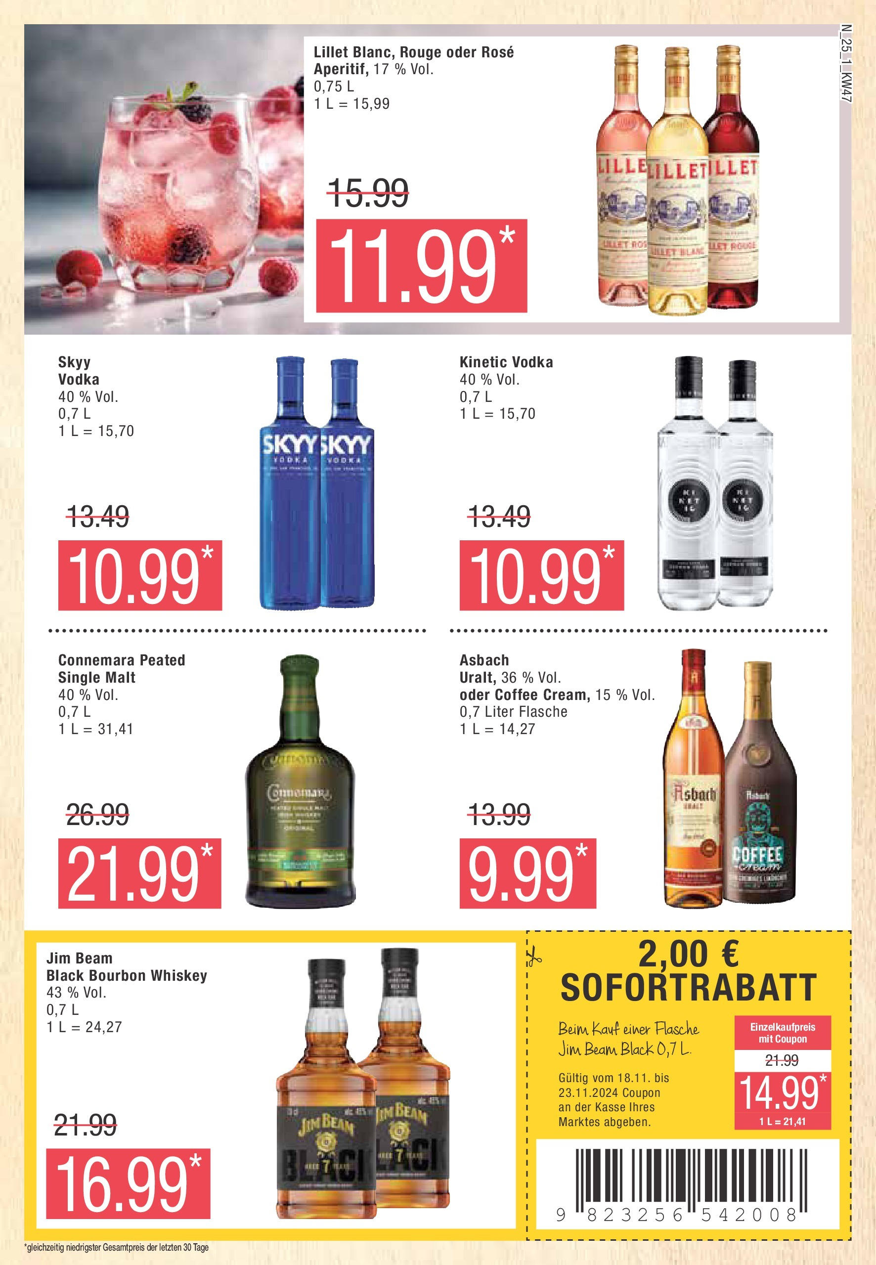 Marktkauf - Buxtehude, Bahnhofstraße 4 (ab 18.11.2024) » Angebote online | Seite: 25 | Produkte: Jim beam, Rouge, Lillet, Whiskey