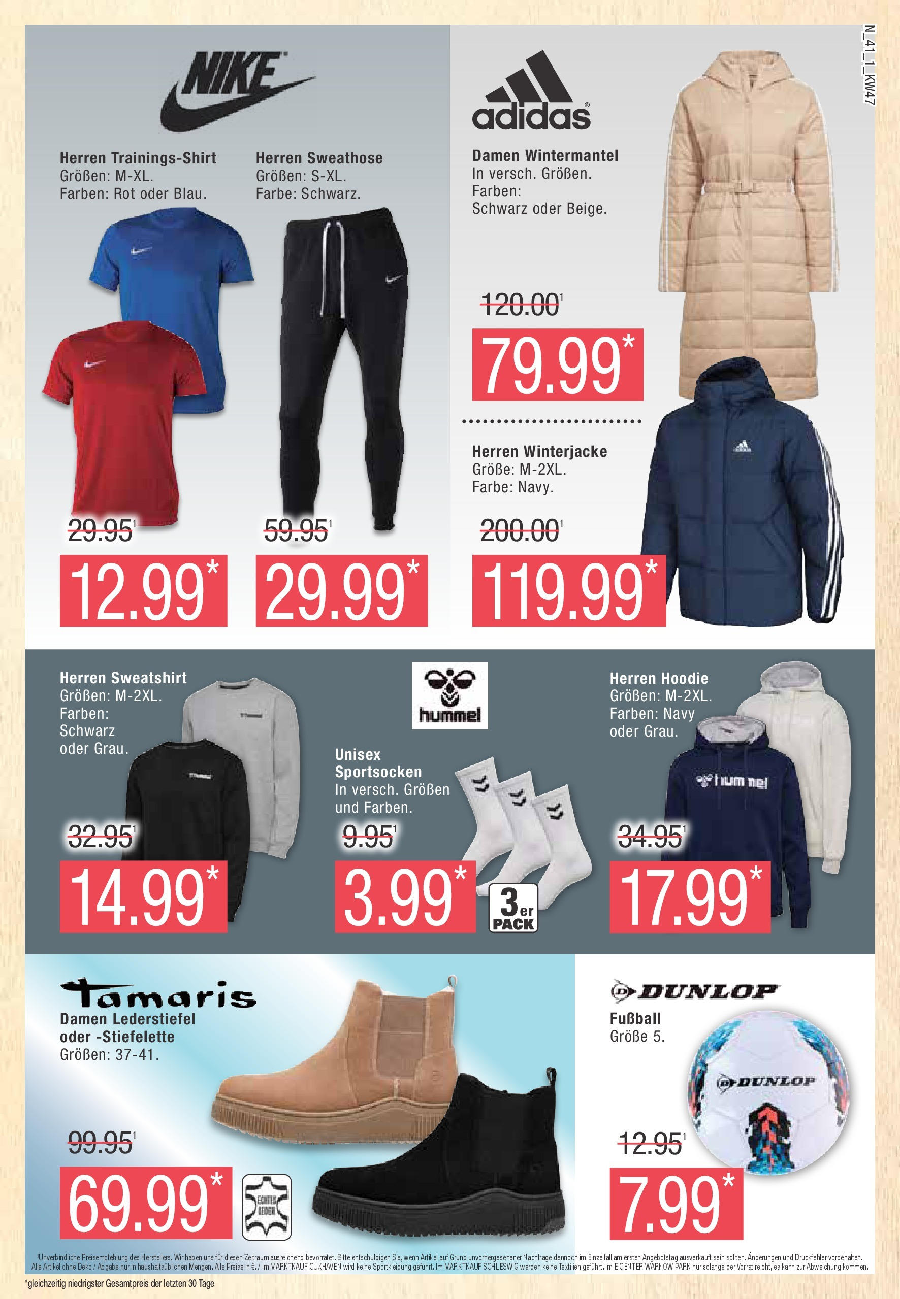 Marktkauf - Buxtehude, Bahnhofstraße 4 (ab 18.11.2024) » Angebote online | Seite: 41 | Produkte: Sweathose, Winterjacke, Hoodie, Fußball