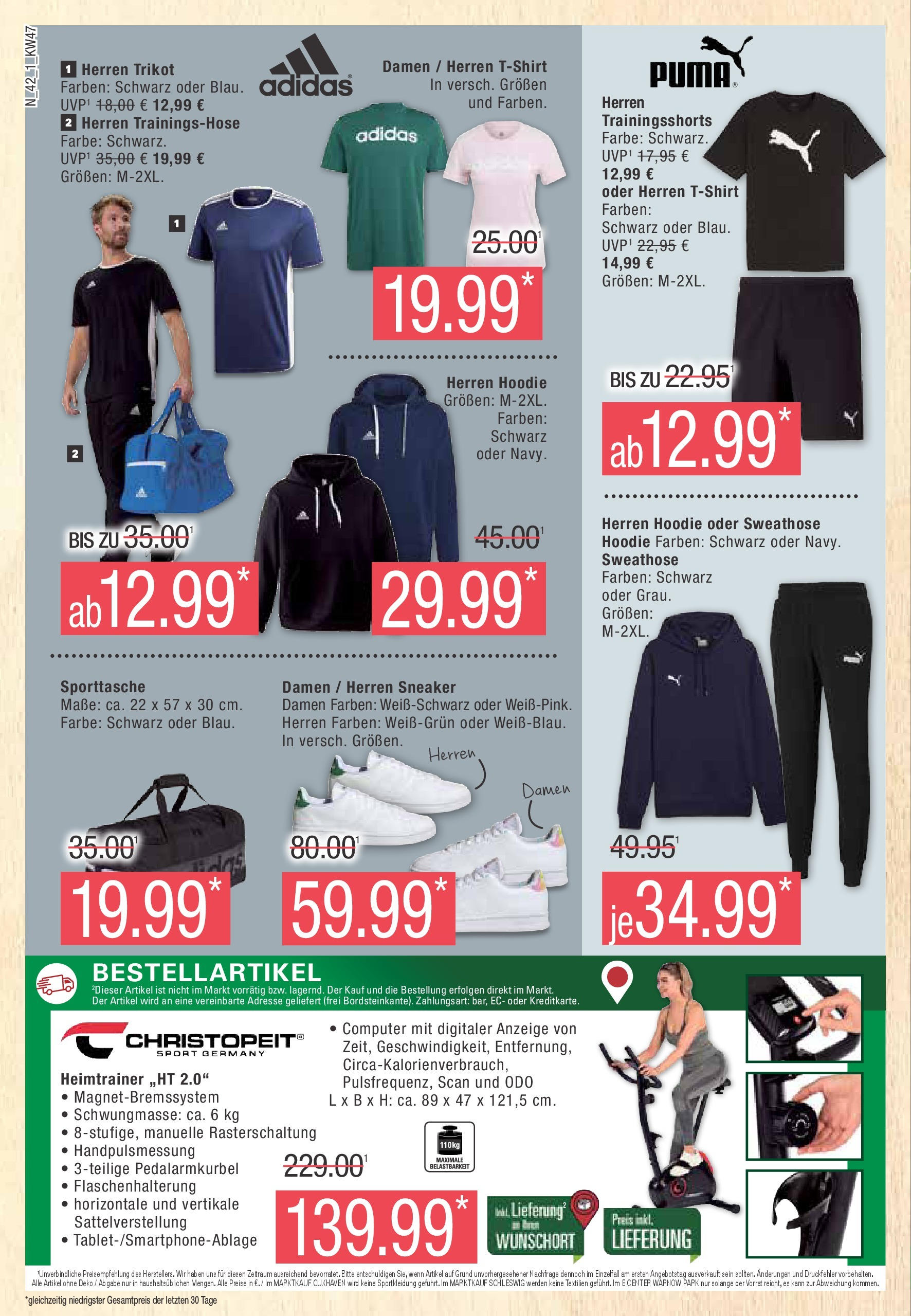 Marktkauf - Buxtehude, Bahnhofstraße 4 (ab 18.11.2024) » Angebote online | Seite: 42 | Produkte: Trainingshose, Hoodie, Heimtrainer, Computer