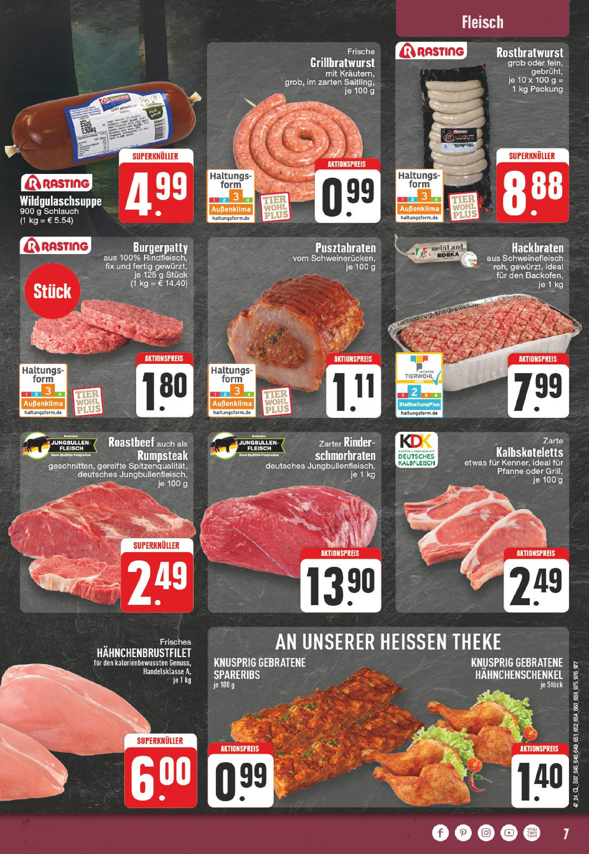 Edeka - EDEKA: Wochenangebote (ab 17.11.2024) » Angebote Online | Seite: 7 | Produkte: Rumpsteak, Hahnchenschenkel, Theke, Roastbeef