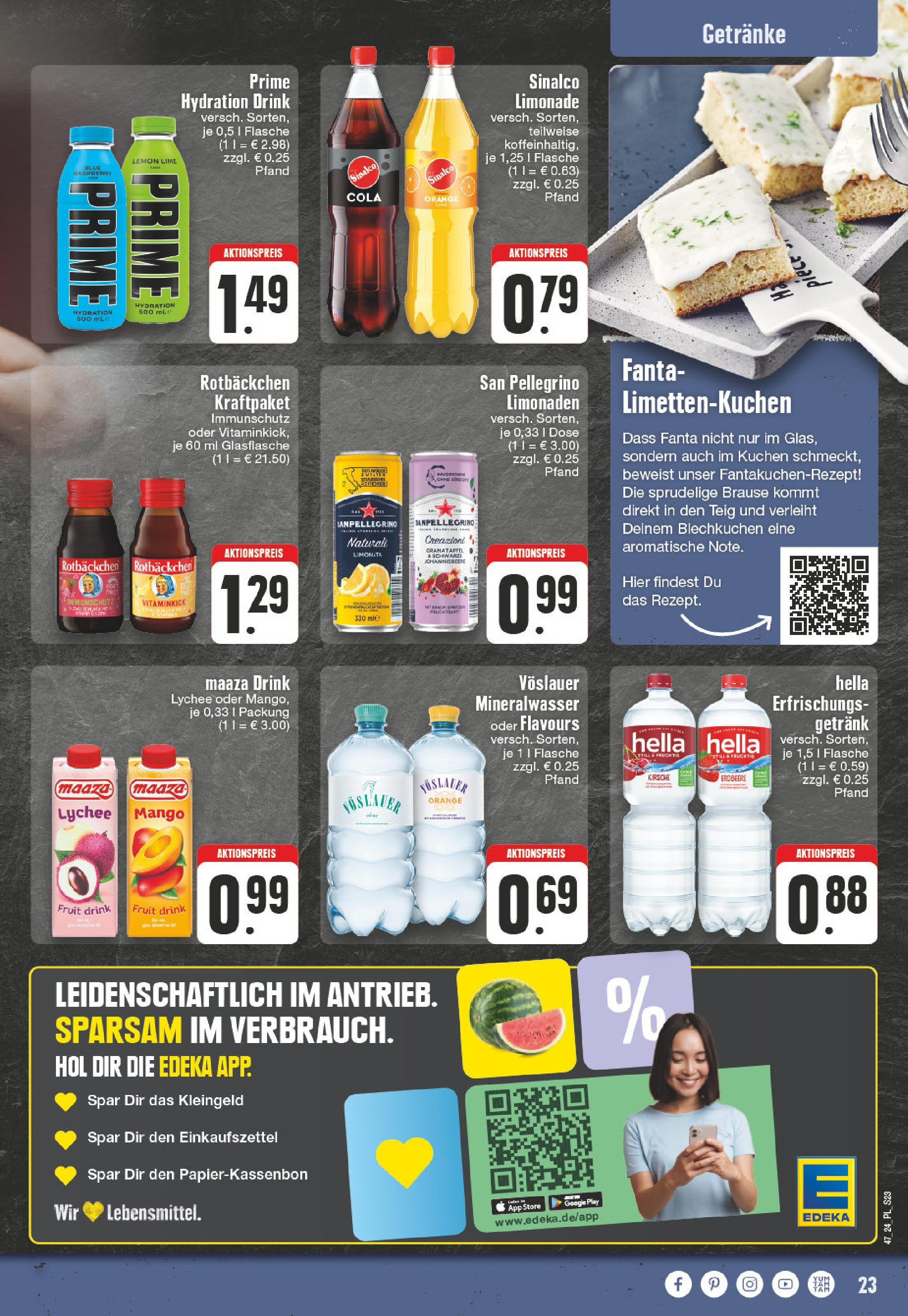 Edeka - E center: Wochenangebote (ab 17.11.2024) » Angebote Online | Seite: 23 | Produkte: Granatapfel, Fanta, Mineralwasser, Kuchen