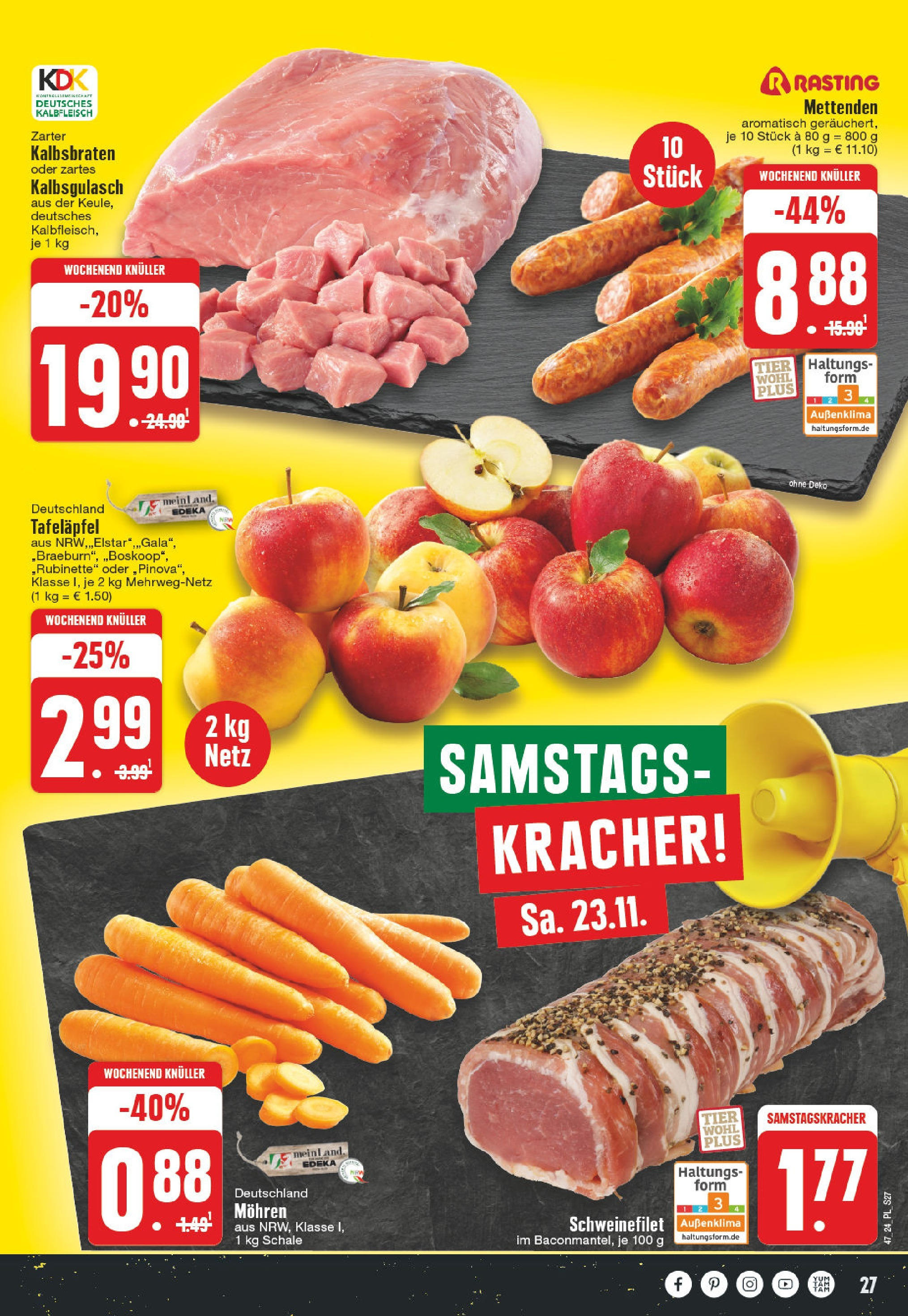 Edeka - E center: Wochenangebote (ab 17.11.2024) » Angebote Online | Seite: 27 | Produkte: Mohren, Schweinefilet