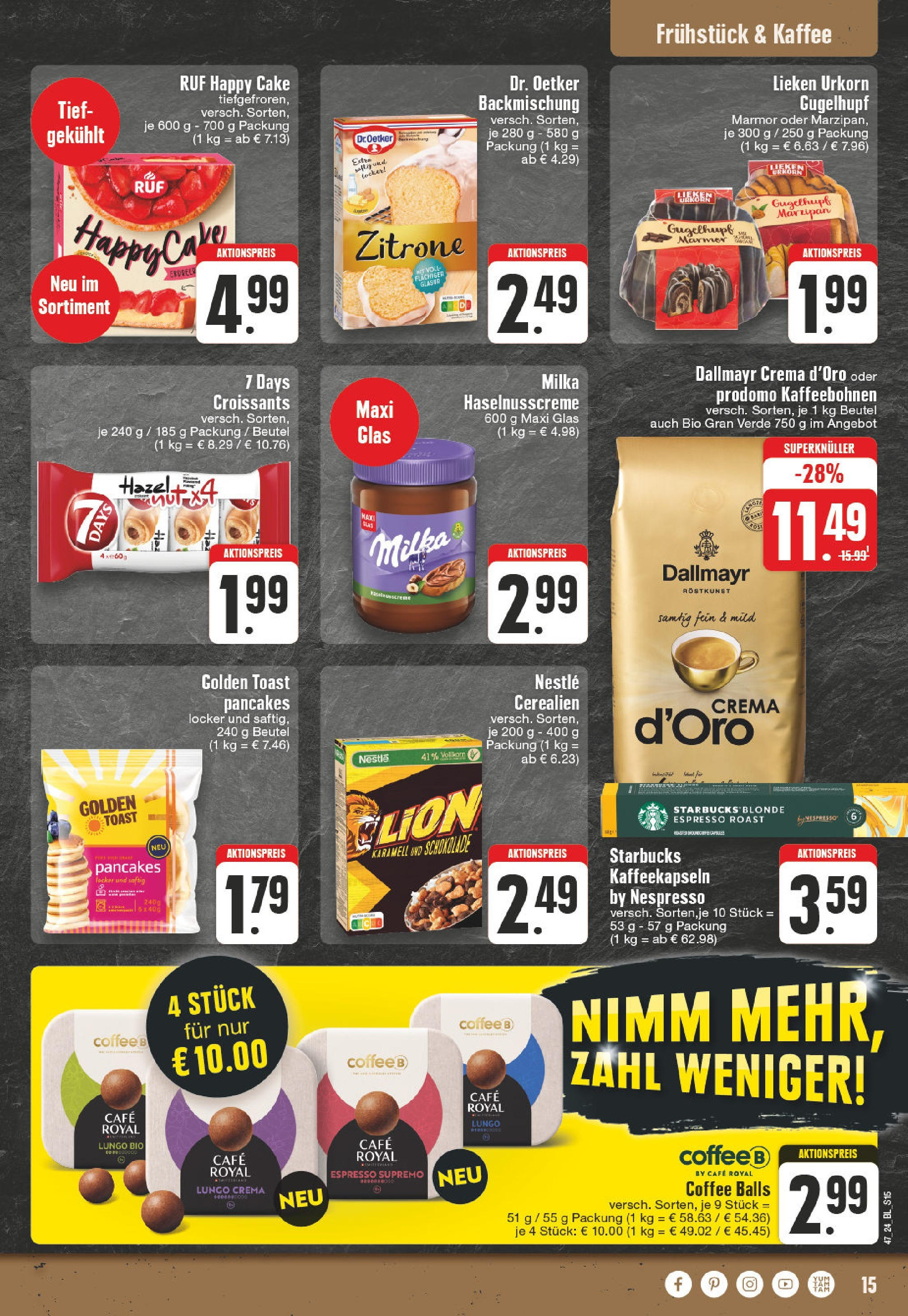 %pobočka% (ab 17.11.2024) » Angebote Online | Seite: 15 | Produkte: Schokolade, Starbucks, Milka, Dallmayr