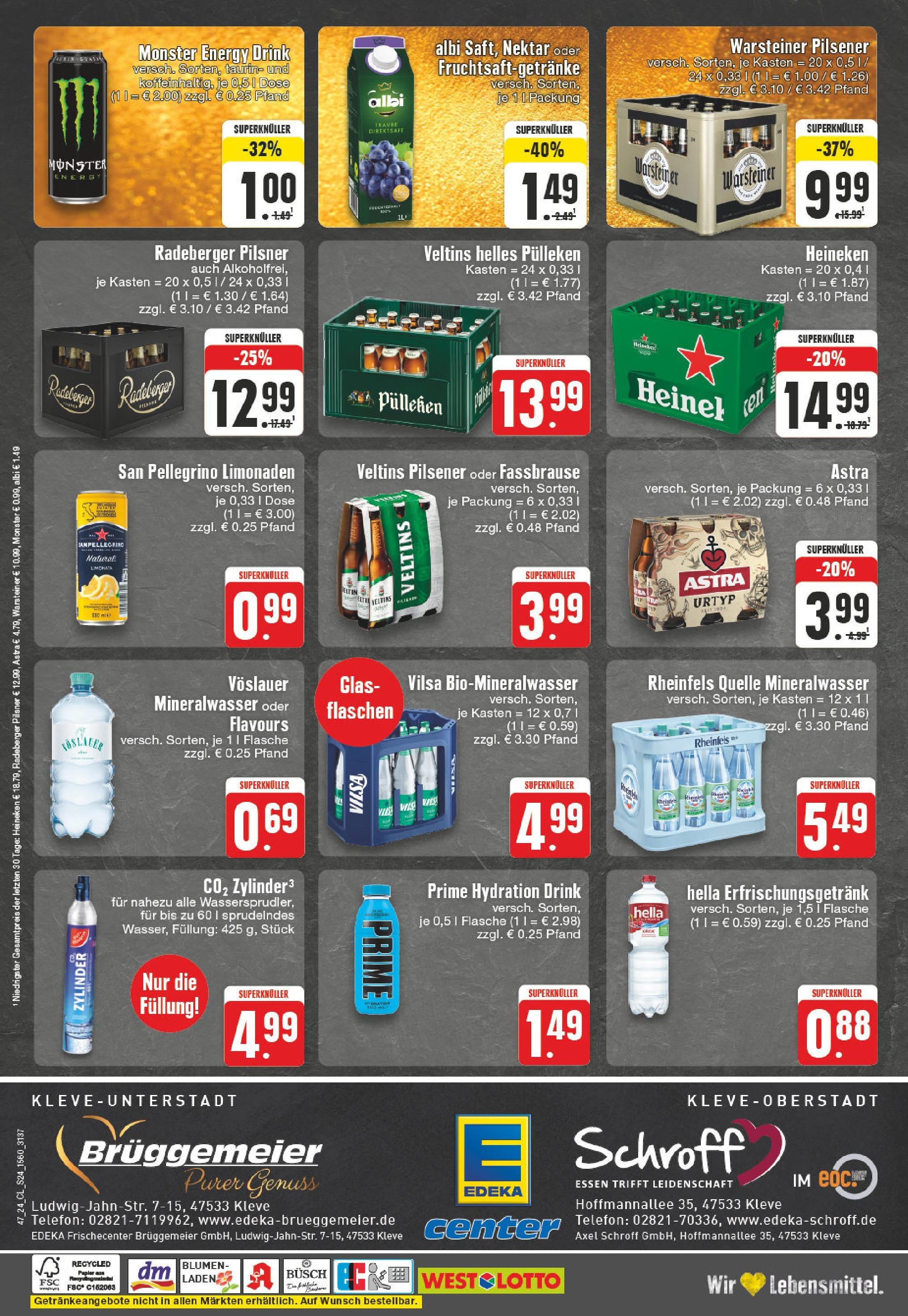 Edeka - E center: Wochenangebote (ab 17.11.2024) » Angebote Online | Seite: 24 | Produkte: Astra, Heineken, Fassbrause, Radeberger pilsner