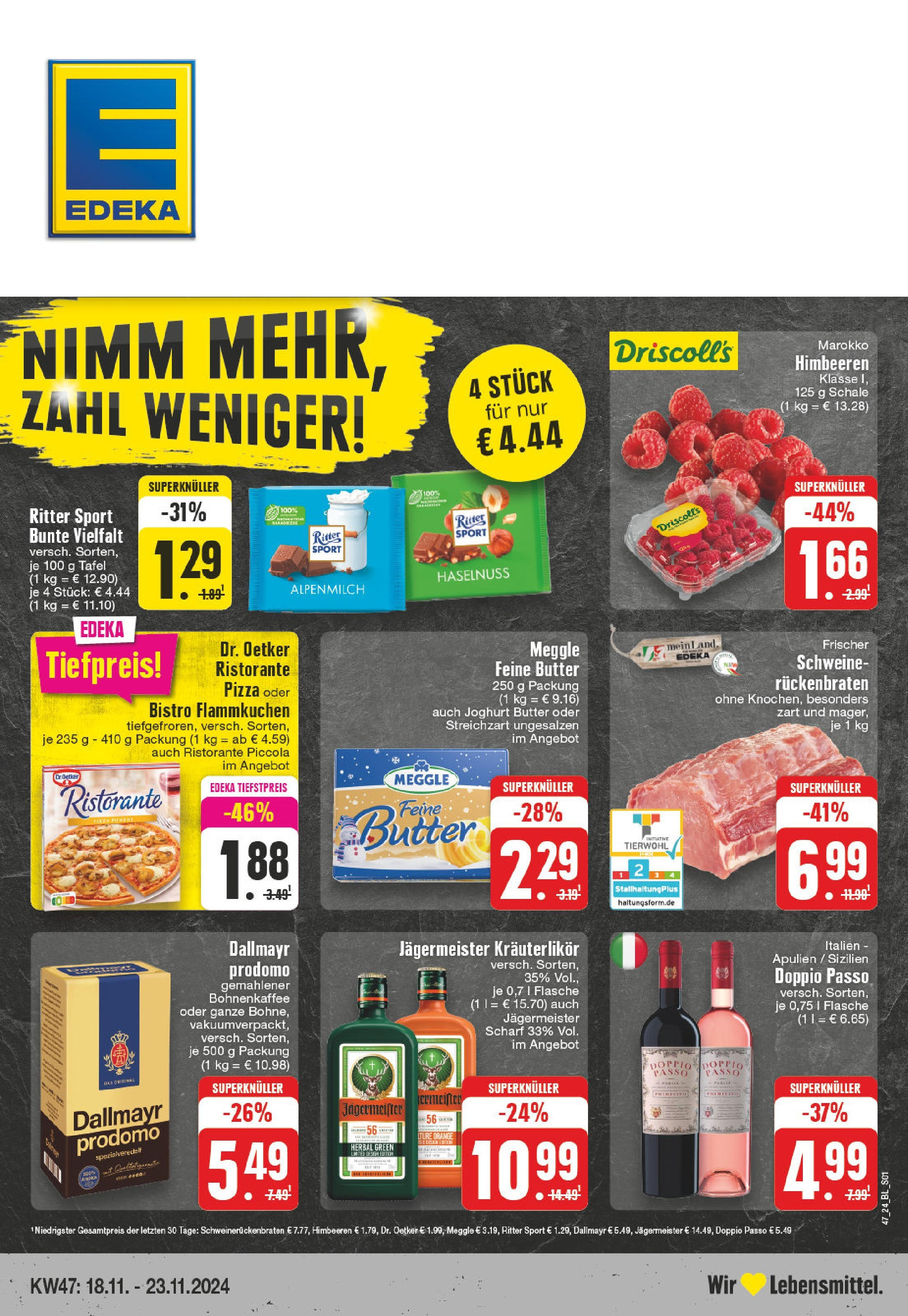 Edeka - EDEKA: Wochenangebote (ab 17.11.2024) » Angebote Online | Seite: 1 | Produkte: Ristorante, Butter, Dallmayr, Pizza