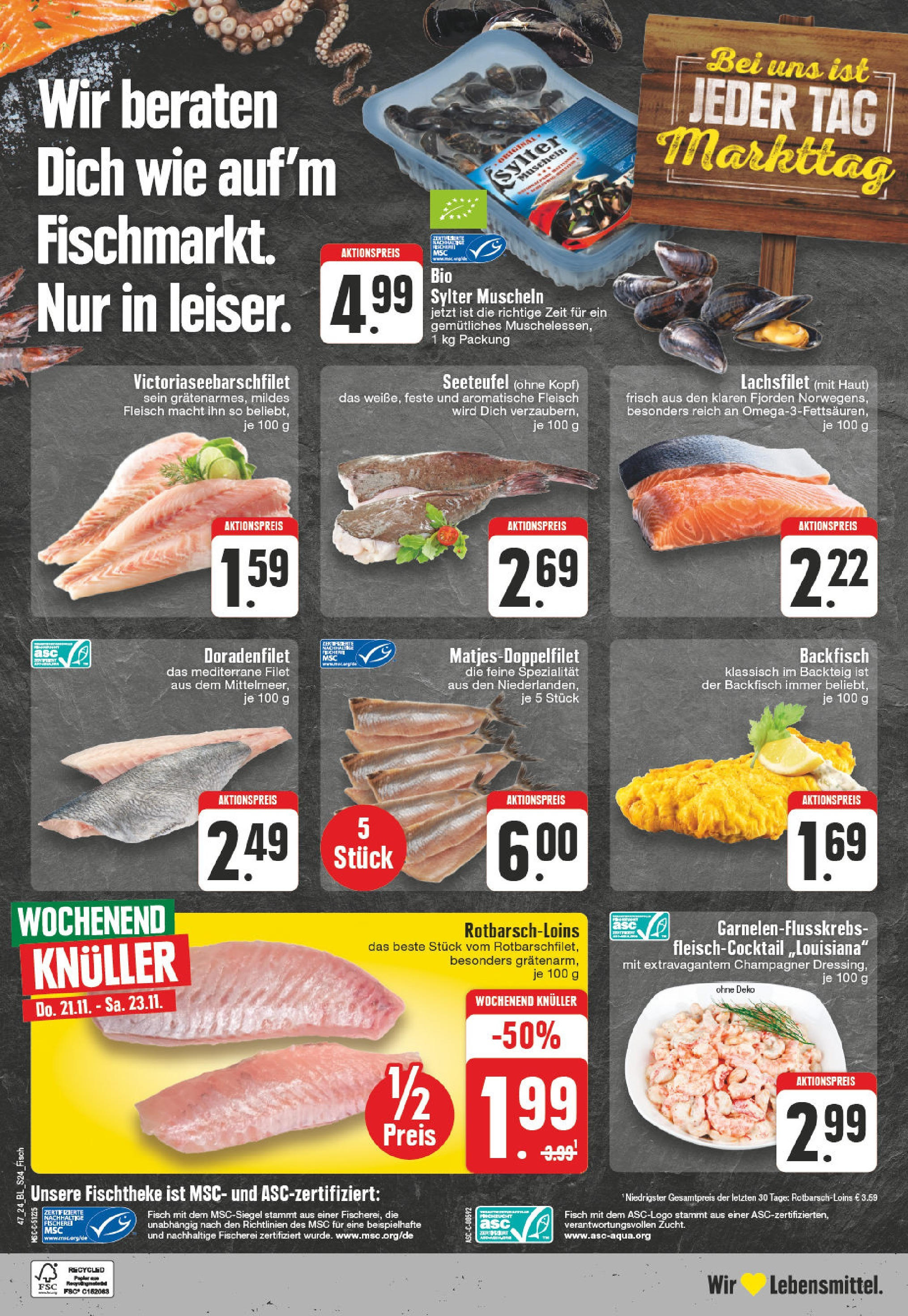 Edeka - EDEKA: Wochenangebote (ab 17.11.2024) » Angebote Online | Seite: 24 | Produkte: Fisch, Fleisch