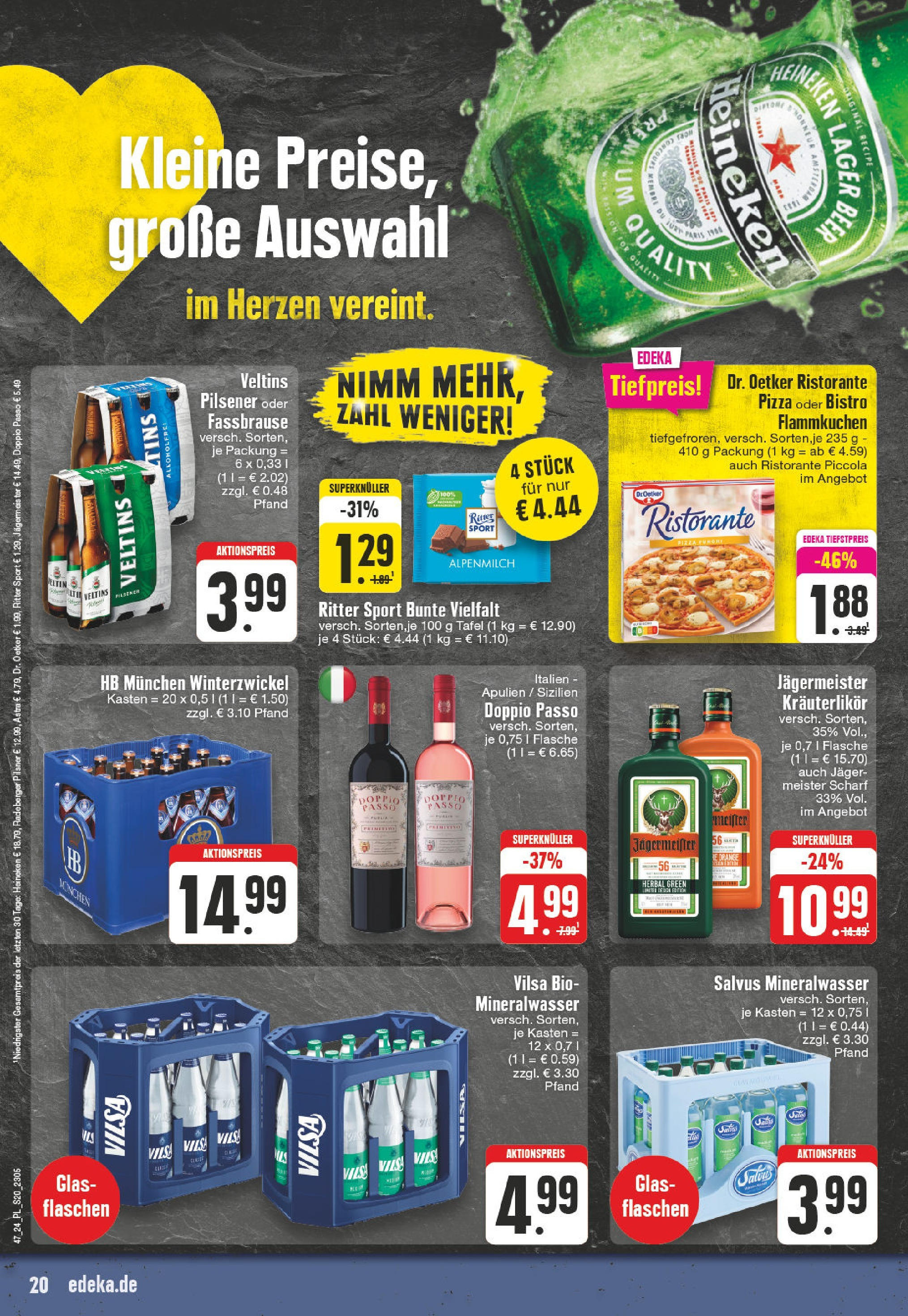 Edeka - E center: Wochenangebote (ab 17.11.2024) » Angebote Online | Seite: 20 | Produkte: Astra, Mineralwasser, Doppio Passo, Fassbrause