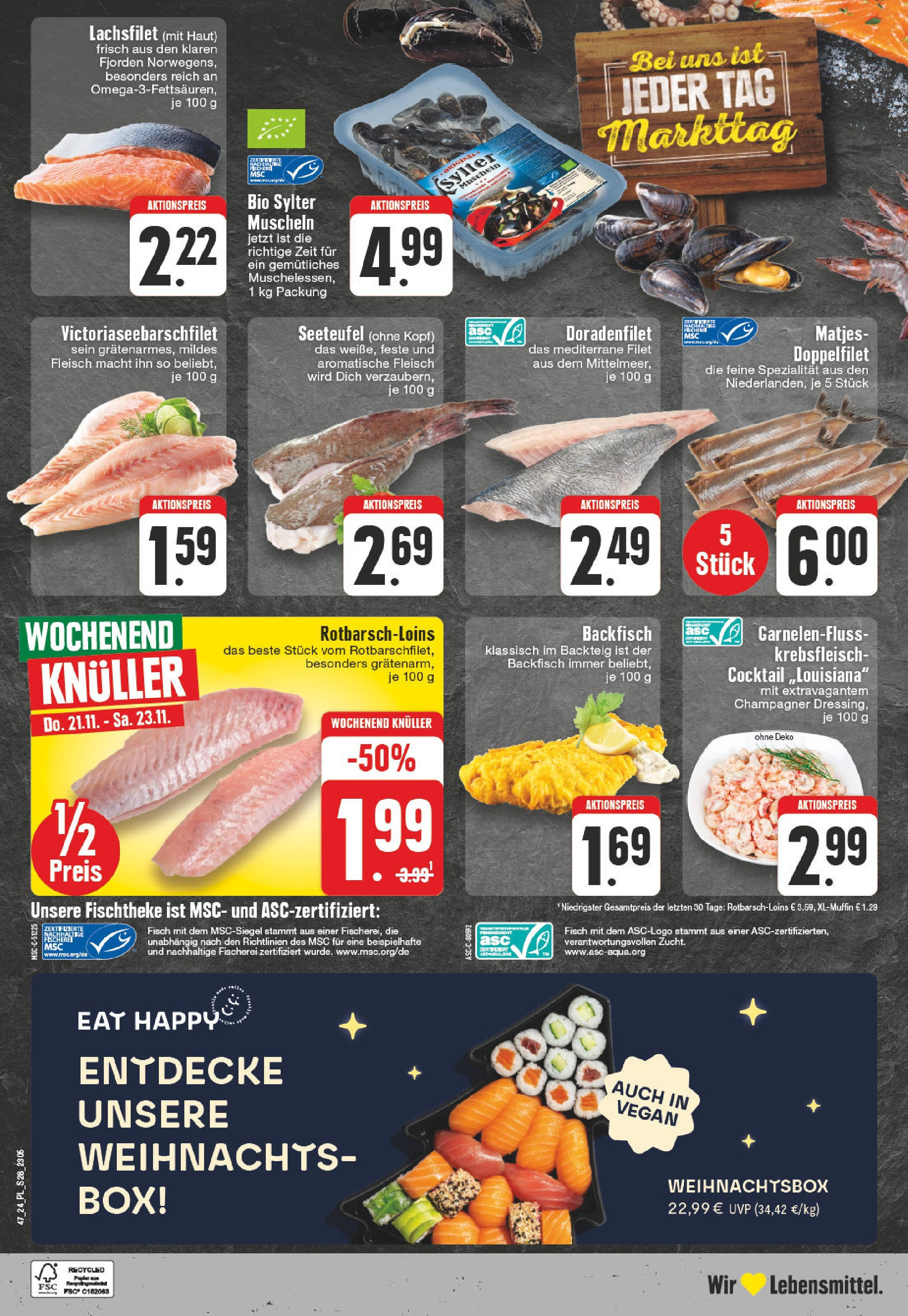 Edeka - E center: Wochenangebote (ab 17.11.2024) » Angebote Online | Seite: 28 | Produkte: Box, Fisch, Fleisch