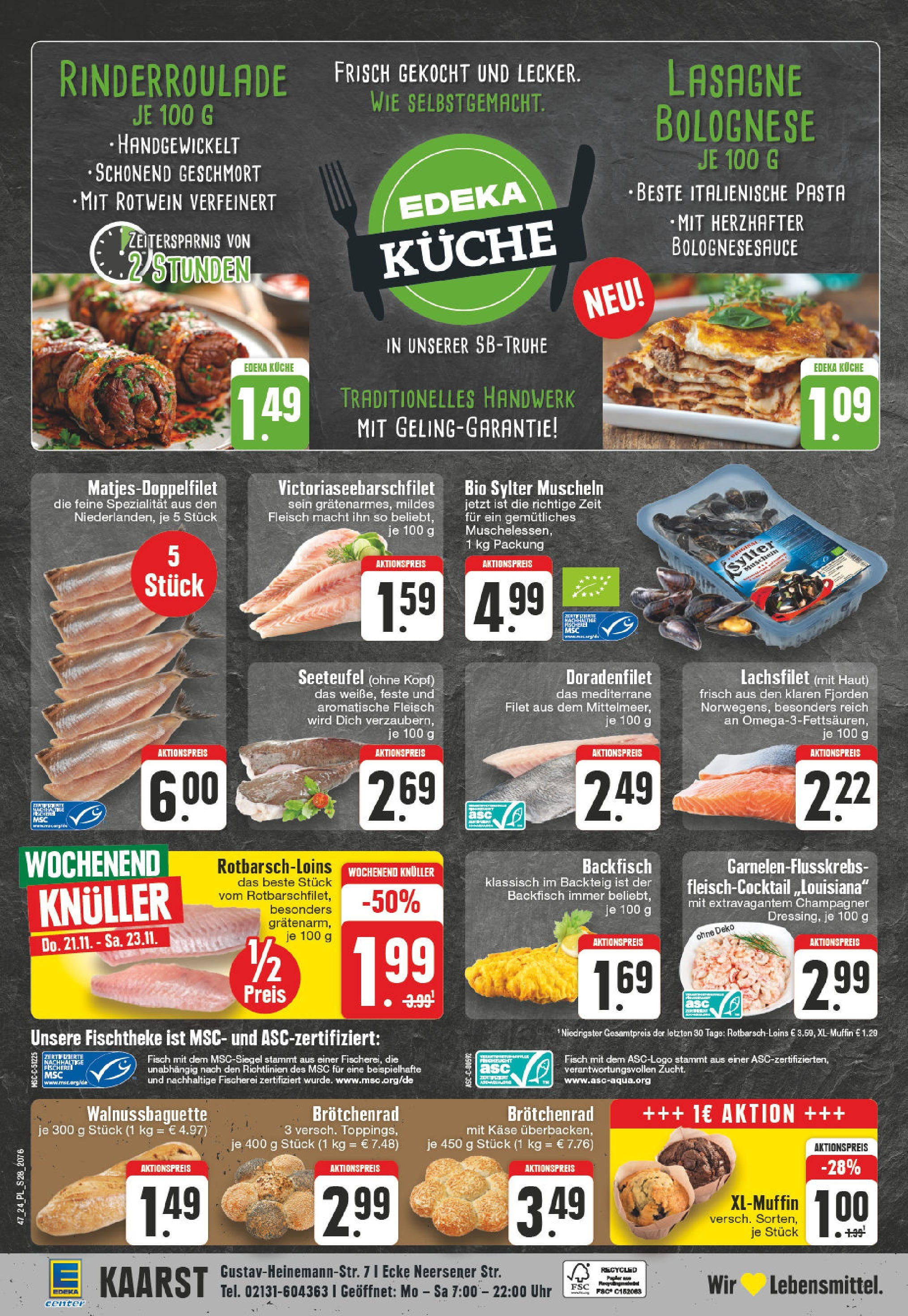 Edeka - E center: Wochenangebote (ab 17.11.2024) » Angebote Online | Seite: 28 | Produkte: Rotwein, Küche, Fisch, Uhr