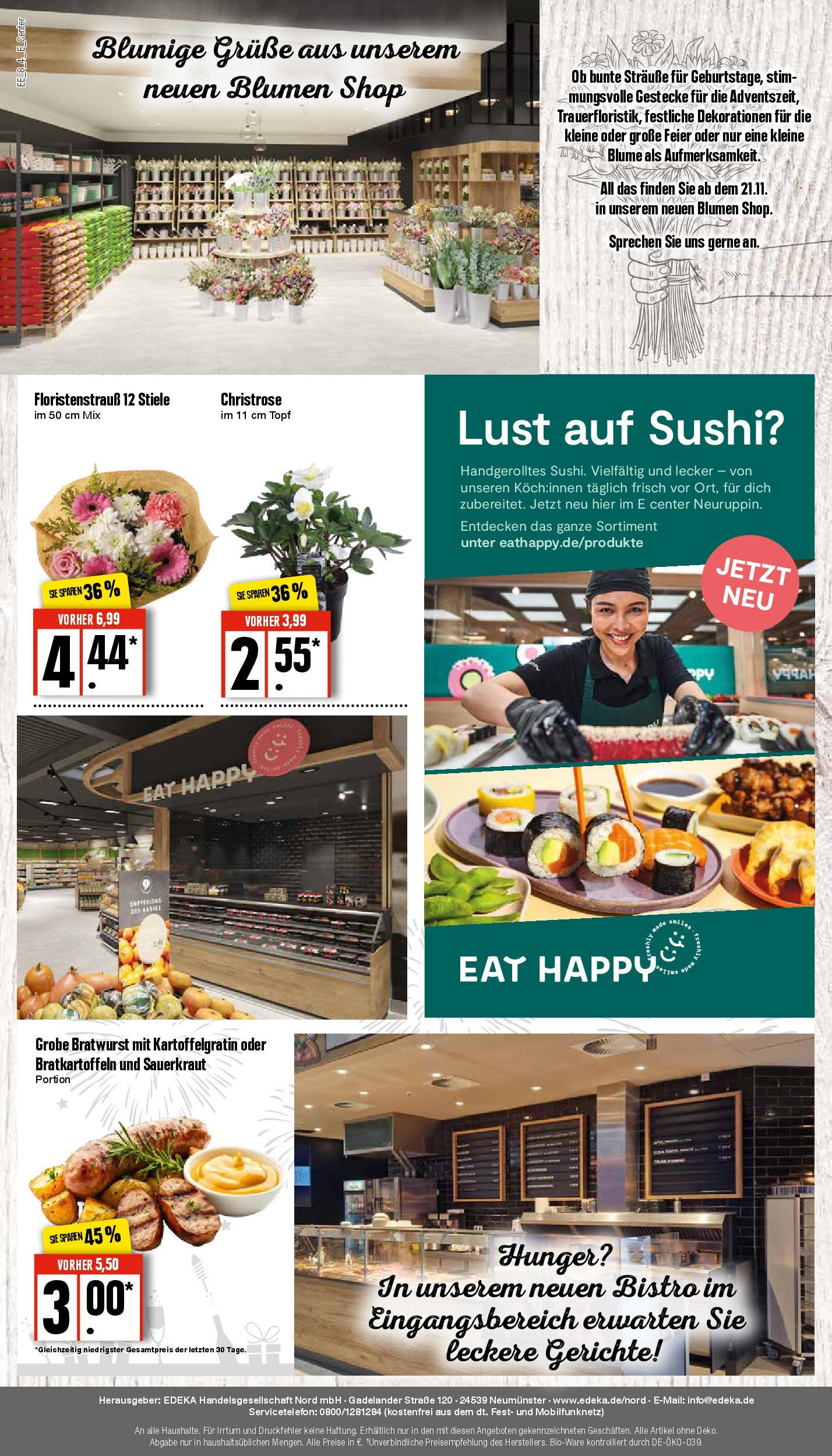 Edeka - EDEKA: Wochenangebote (ab 17.11.2024) » Angebote Online | Seite: 8 | Produkte: Bratwurst, Blumen