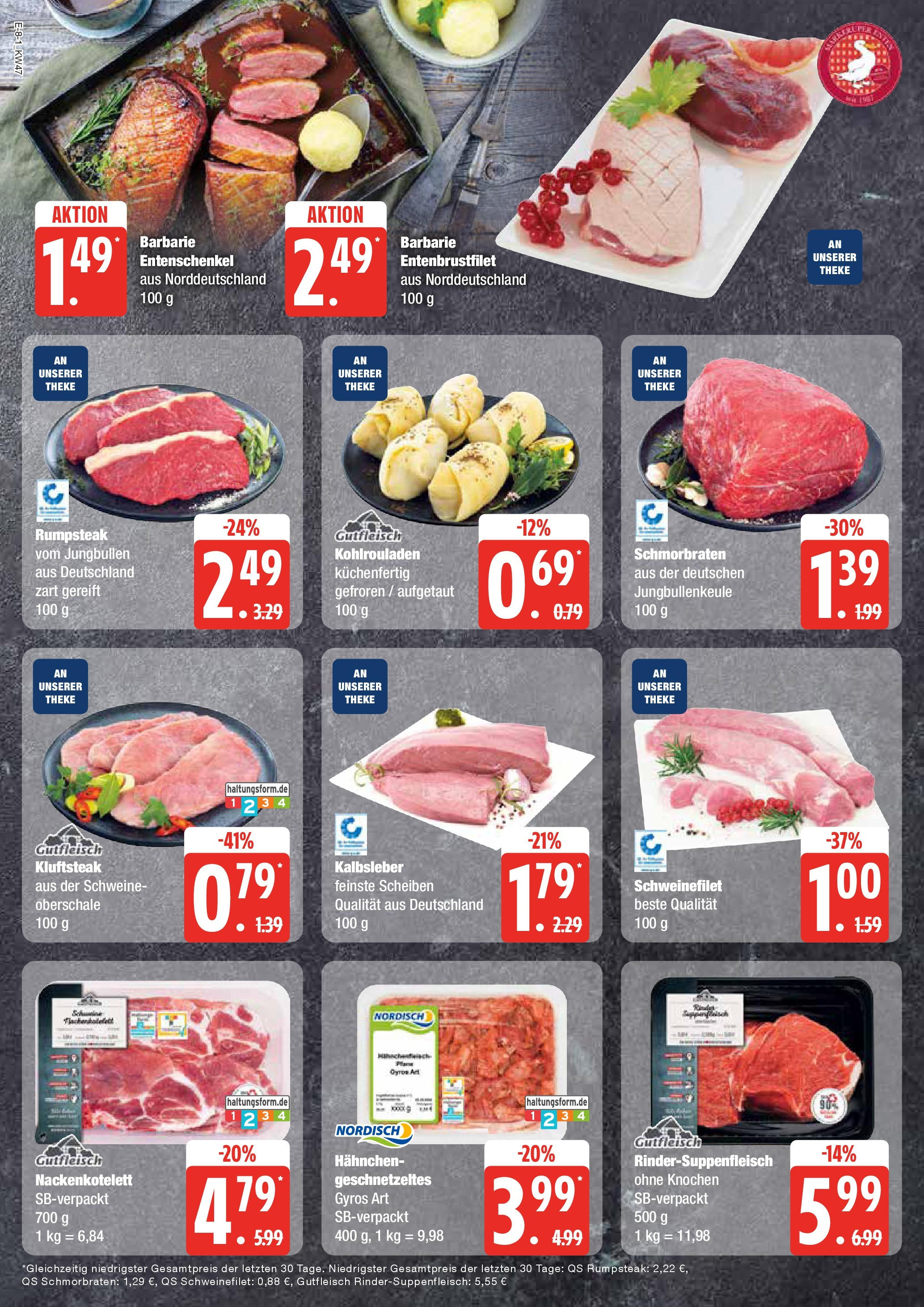 Edeka - EDEKA: Wochenangebote (ab 17.11.2024) » Angebote Online | Seite: 8 | Produkte: Rumpsteak, Hahnchen, Schweinefilet, Gyros