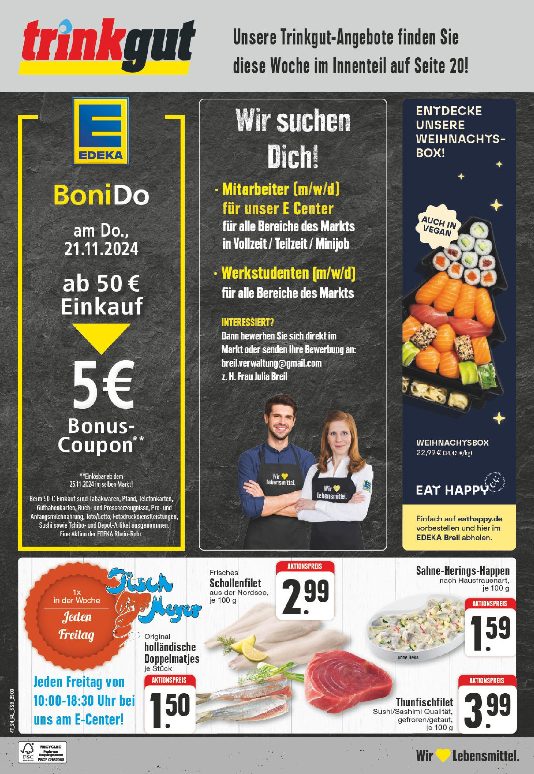 Edeka - E center: Wochenangebote (ab 17.11.2024) » Angebote Online | Seite: 28 | Produkte: Box, Fisch, Uhr