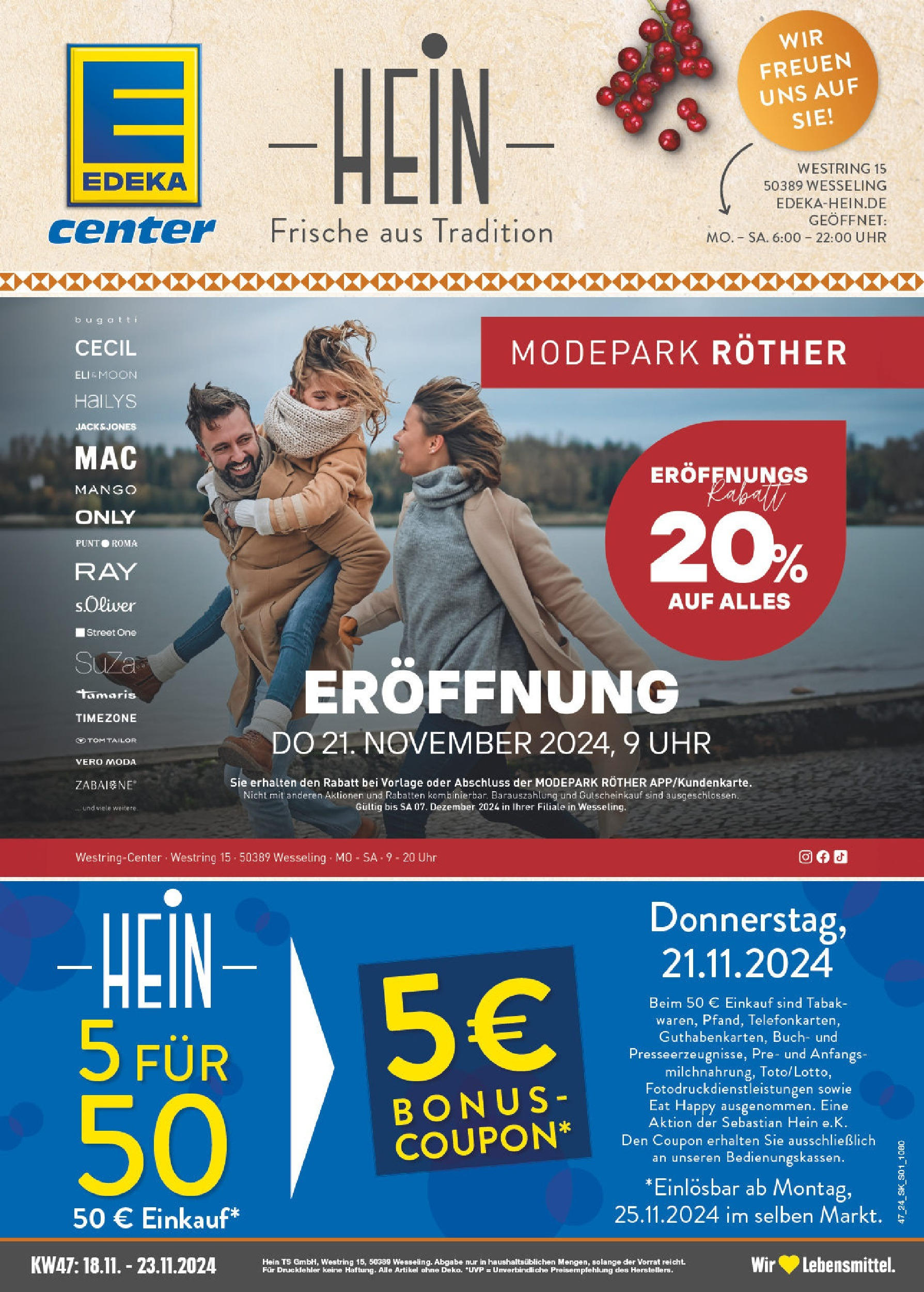 Edeka - E center: Wochenangebote (ab 17.11.2024) » Angebote Online | Seite: 1 | Produkte: Mango, Uhr