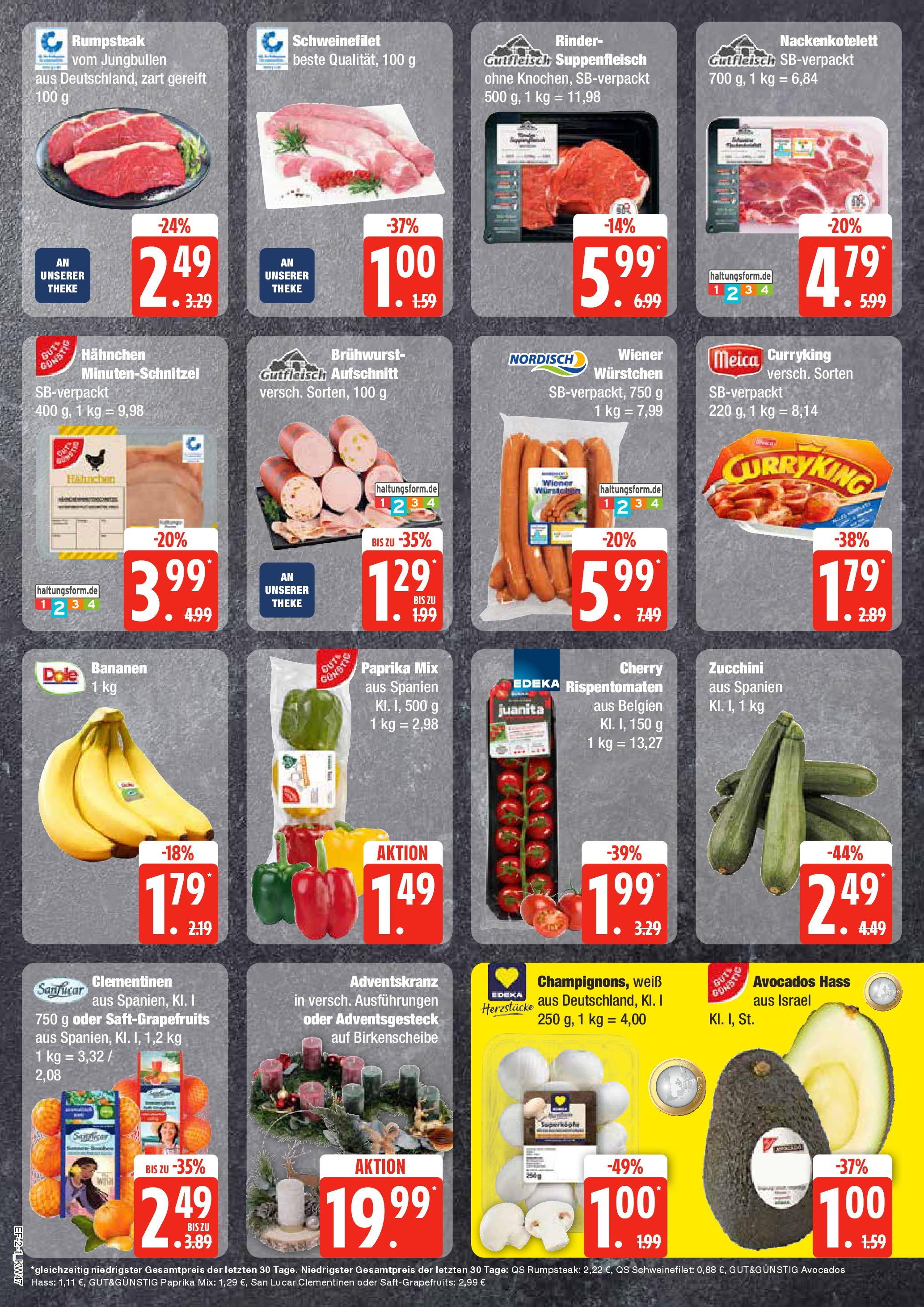 Edeka - EDEKA: Wochenangebote (ab 17.11.2024) » Angebote Online | Seite: 2 | Produkte: Hahnchen, Bananen, Schweinefilet, Paprika