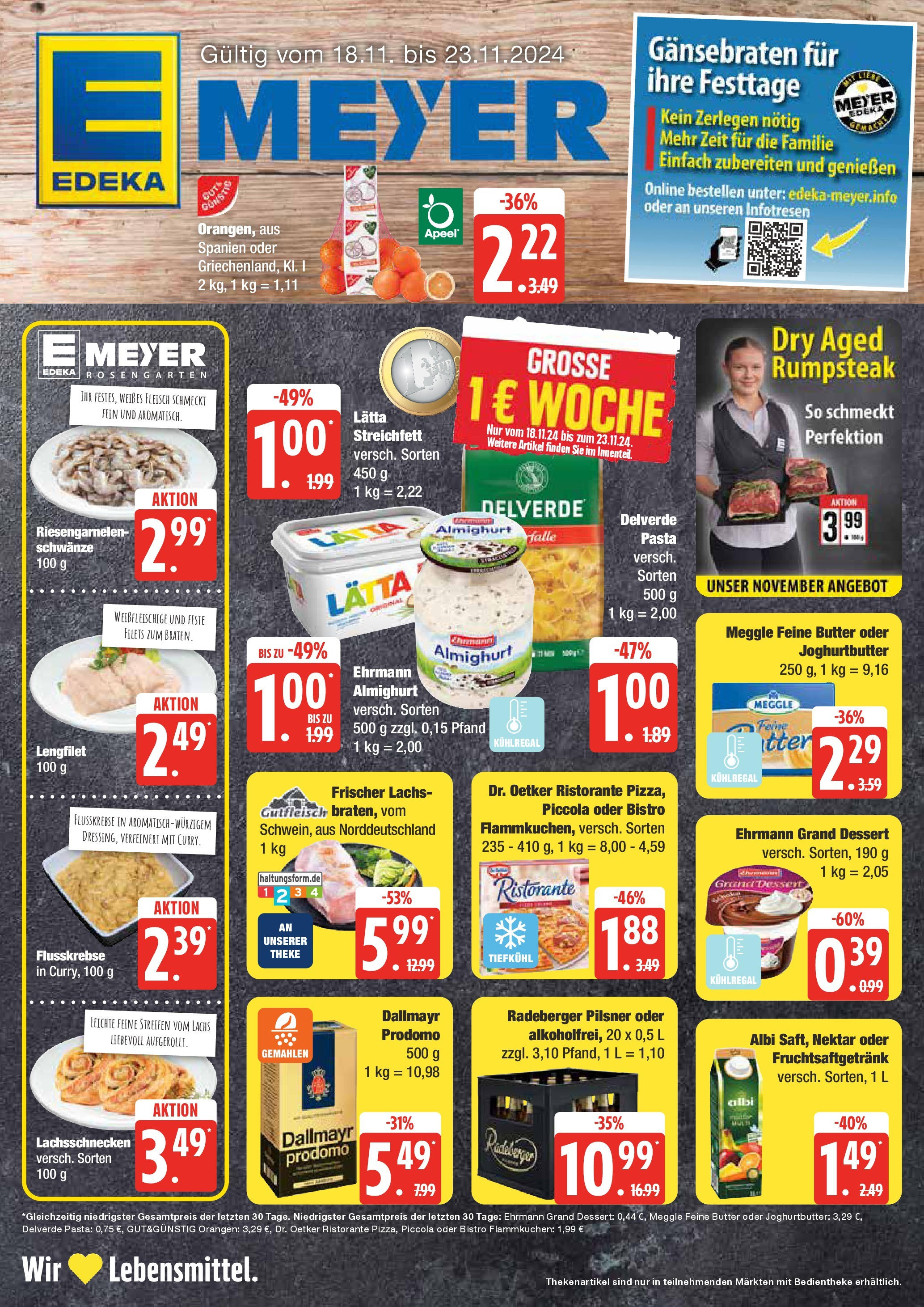 Edeka - EDEKA: Wochenangebote (ab 17.11.2024) » Angebote Online | Seite: 1 | Produkte: Ehrmann grand dessert, Lachs, Dallmayr, Radeberger pilsner