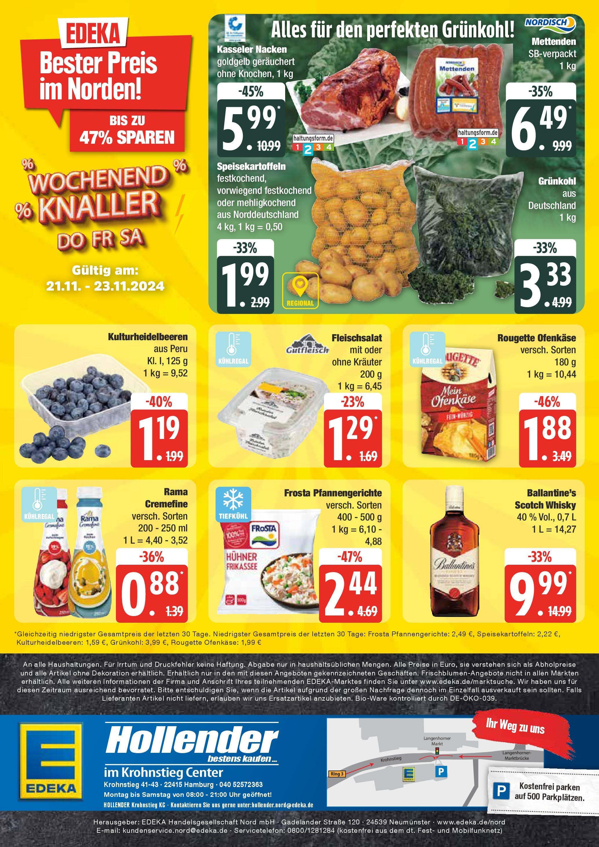 Edeka - EDEKA: Wochenangebote (ab 17.11.2024) » Angebote Online | Seite: 20 | Produkte: Whisky, Rama, Frosta, Kasseler nacken