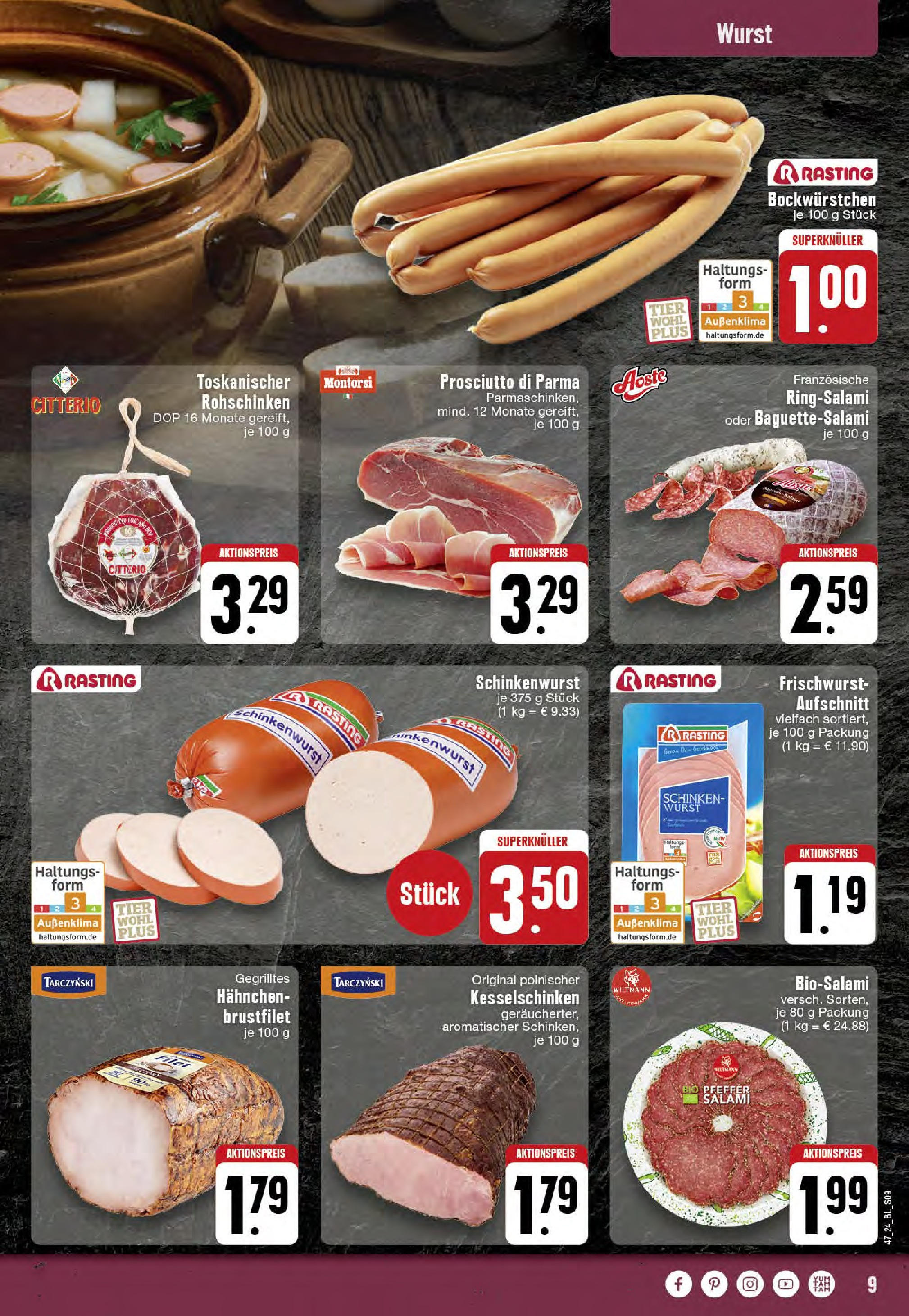 Edeka - EDEKA: Wochenangebote (ab 17.11.2024) » Angebote Online | Seite: 9 | Produkte: Hahnchen, Wurst, Schinken