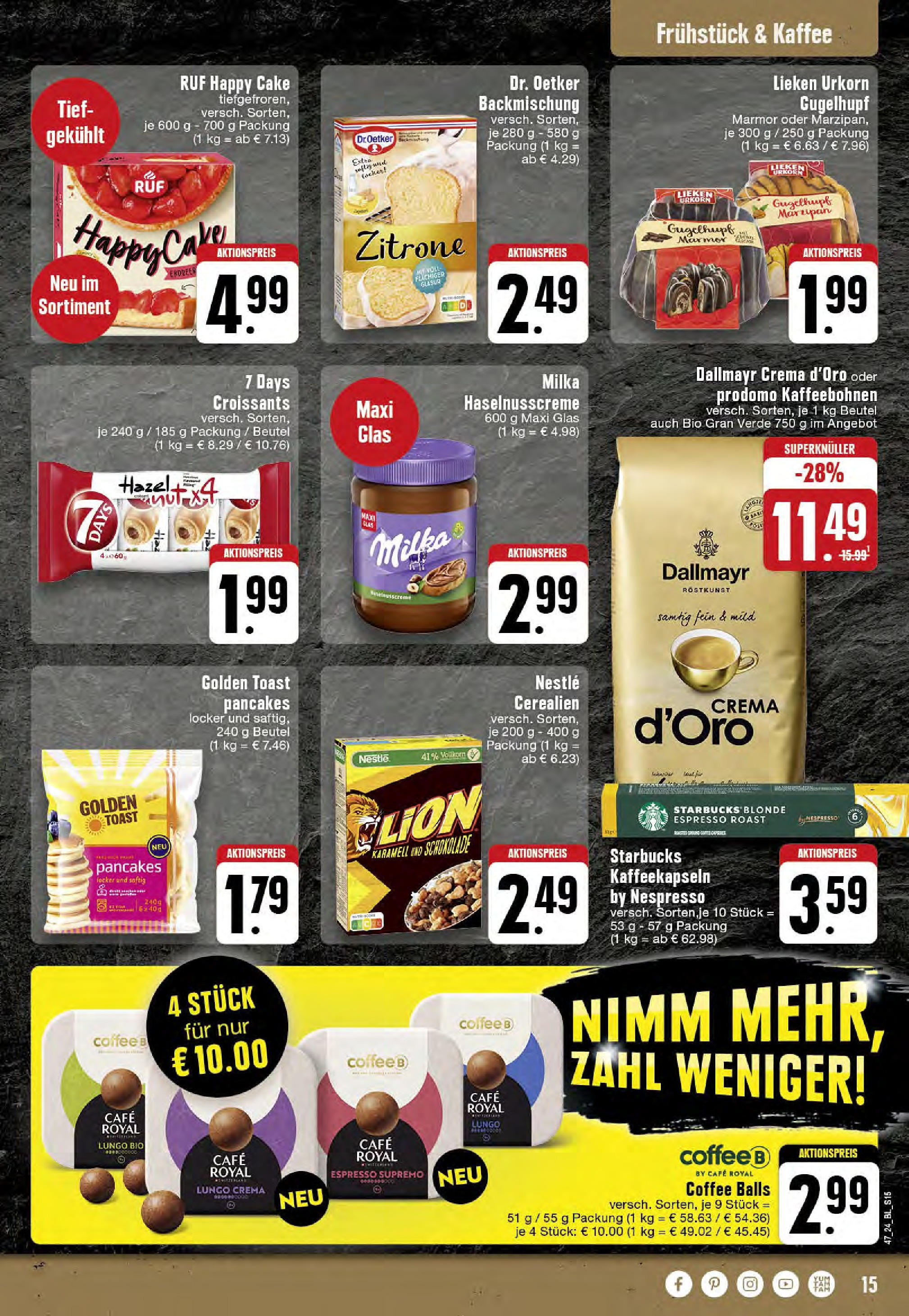 Edeka - EDEKA: Wochenangebote (ab 17.11.2024) » Angebote Online | Seite: 15 | Produkte: Toast, Schokolade, Milka, Zitrone