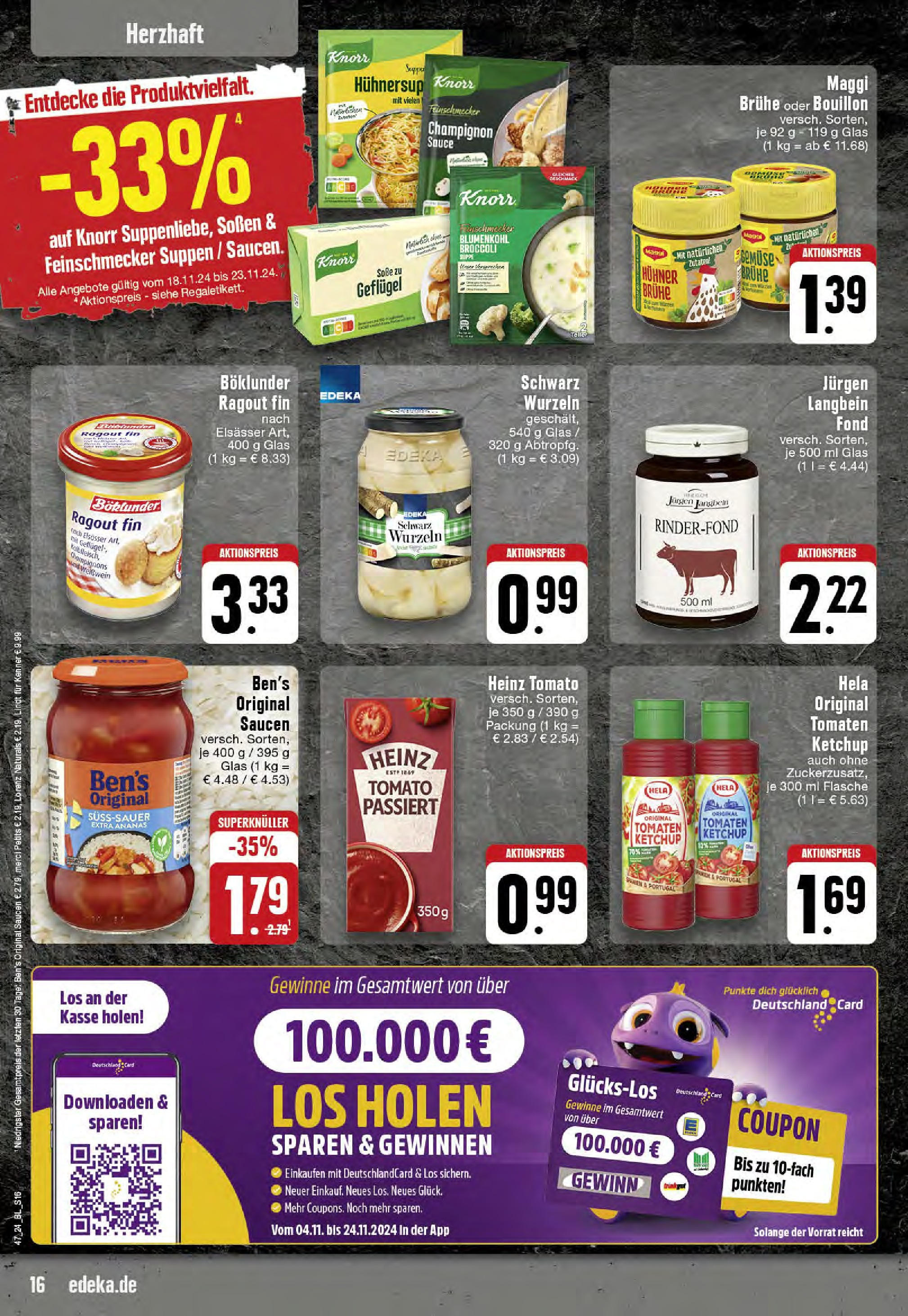 Edeka - EDEKA: Wochenangebote (ab 17.11.2024) » Angebote Online | Seite: 16 | Produkte: Merci, Maggi, Ananas, Lindt