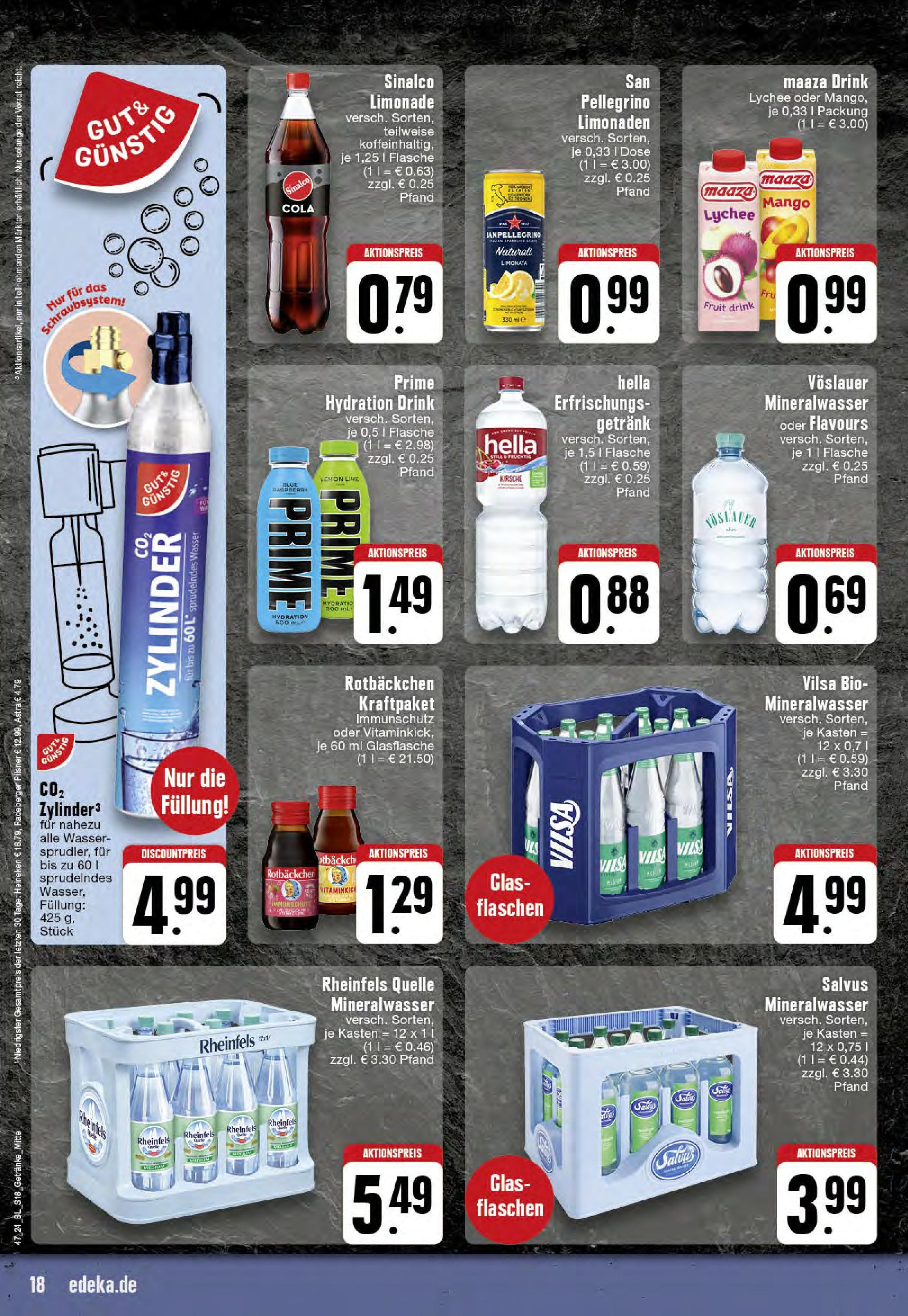 Edeka - EDEKA: Wochenangebote (ab 17.11.2024) » Angebote Online | Seite: 18 | Produkte: Mineralwasser, Heineken, Radeberger pilsner, Rheinfels quelle