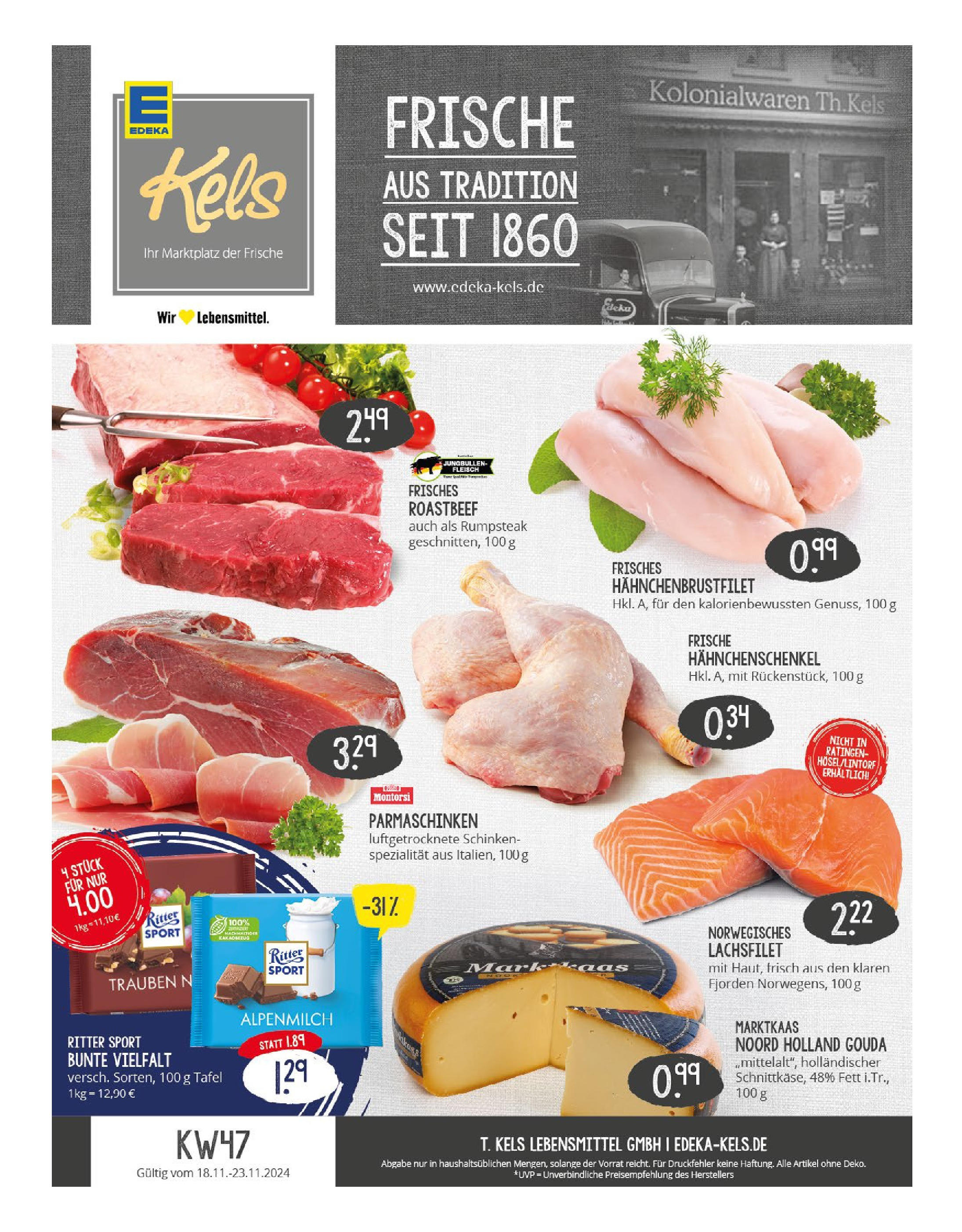 Edeka - EDEKA: Wochenangebote (ab 17.11.2024) » Angebote Online | Seite: 1 | Produkte: Hahnchenschenkel, Trauben, Gouda, Schinken