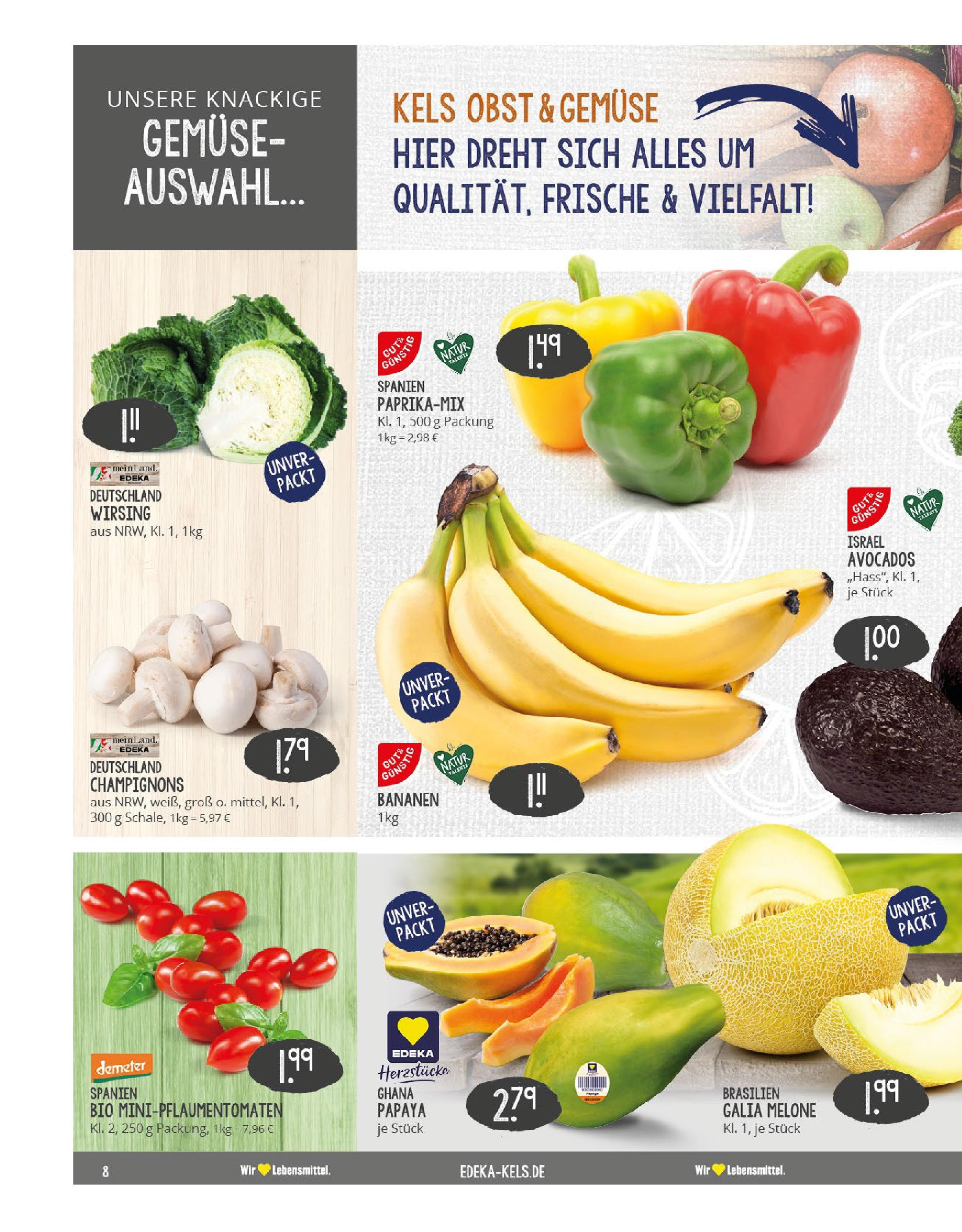 Edeka - EDEKA: Wochenangebote (ab 17.11.2024) » Angebote Online | Seite: 8 | Produkte: Bananen, Champignons, Gemüse, Melone