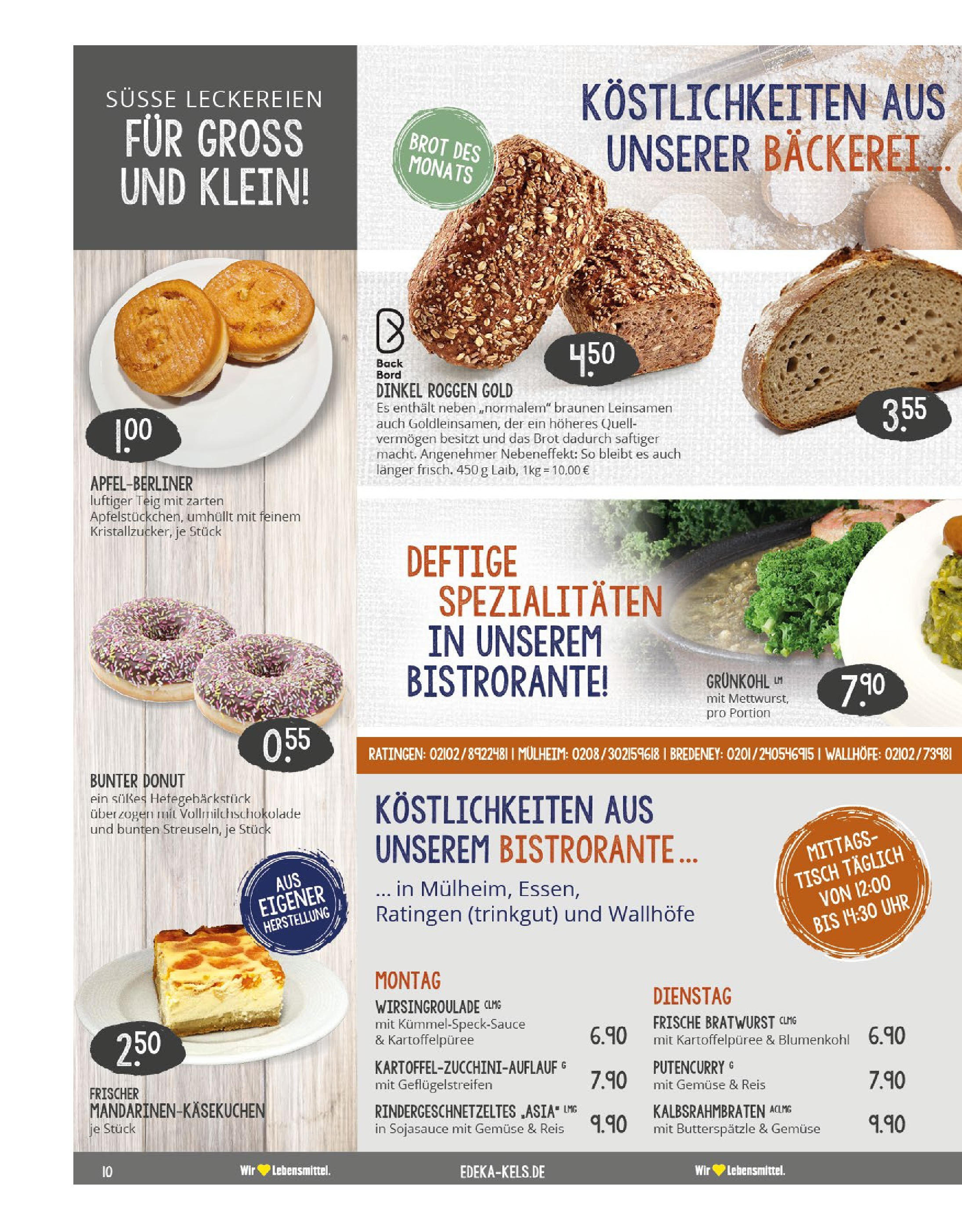 Edeka - EDEKA: Wochenangebote (ab 17.11.2024) » Angebote Online | Seite: 10 | Produkte: Bäckerei, Bratwurst, Gemüse, Uhr