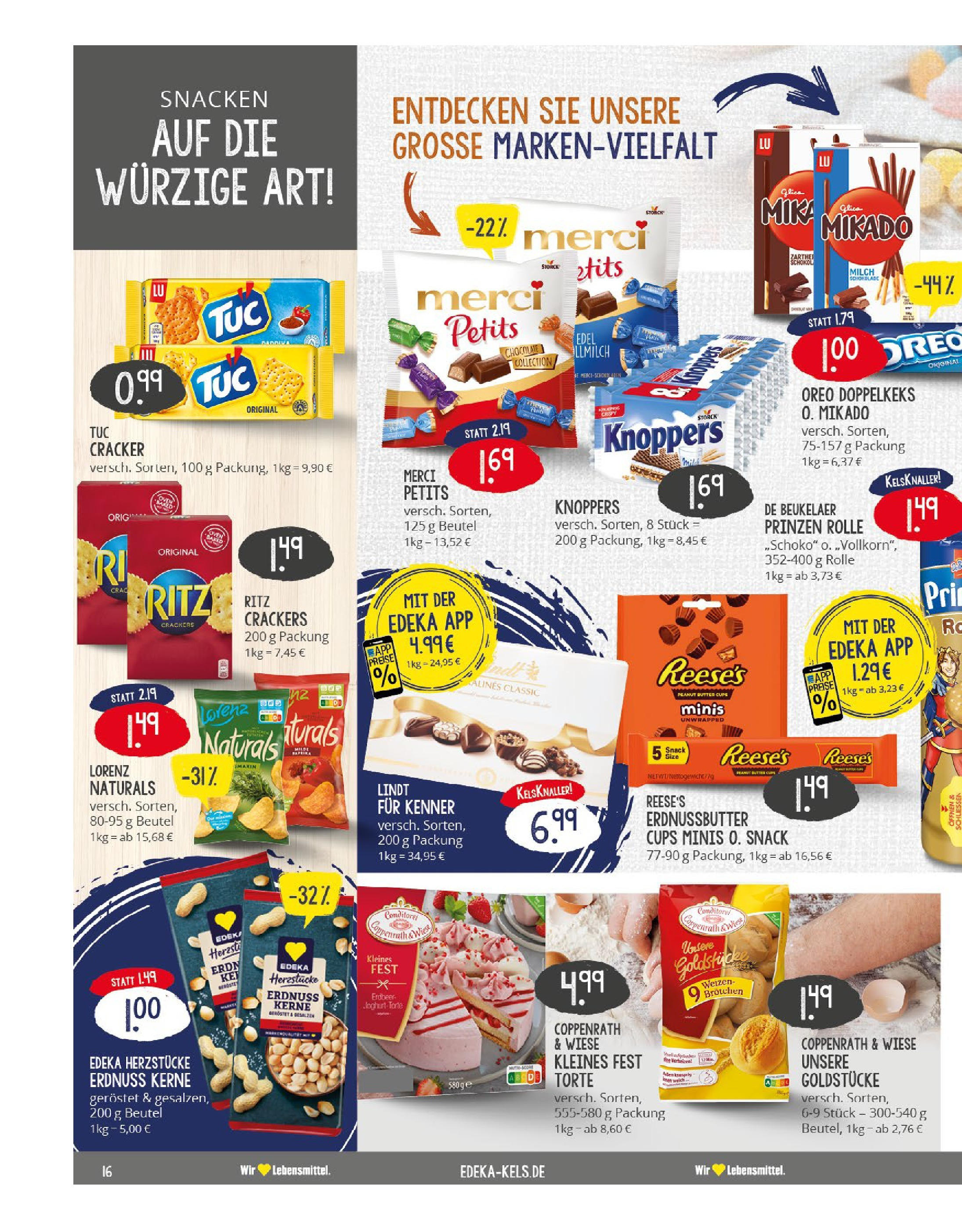 Edeka - EDEKA: Wochenangebote (ab 17.11.2024) » Angebote Online | Seite: 16 | Produkte: Merci, Butter, Knoppers, Lindt