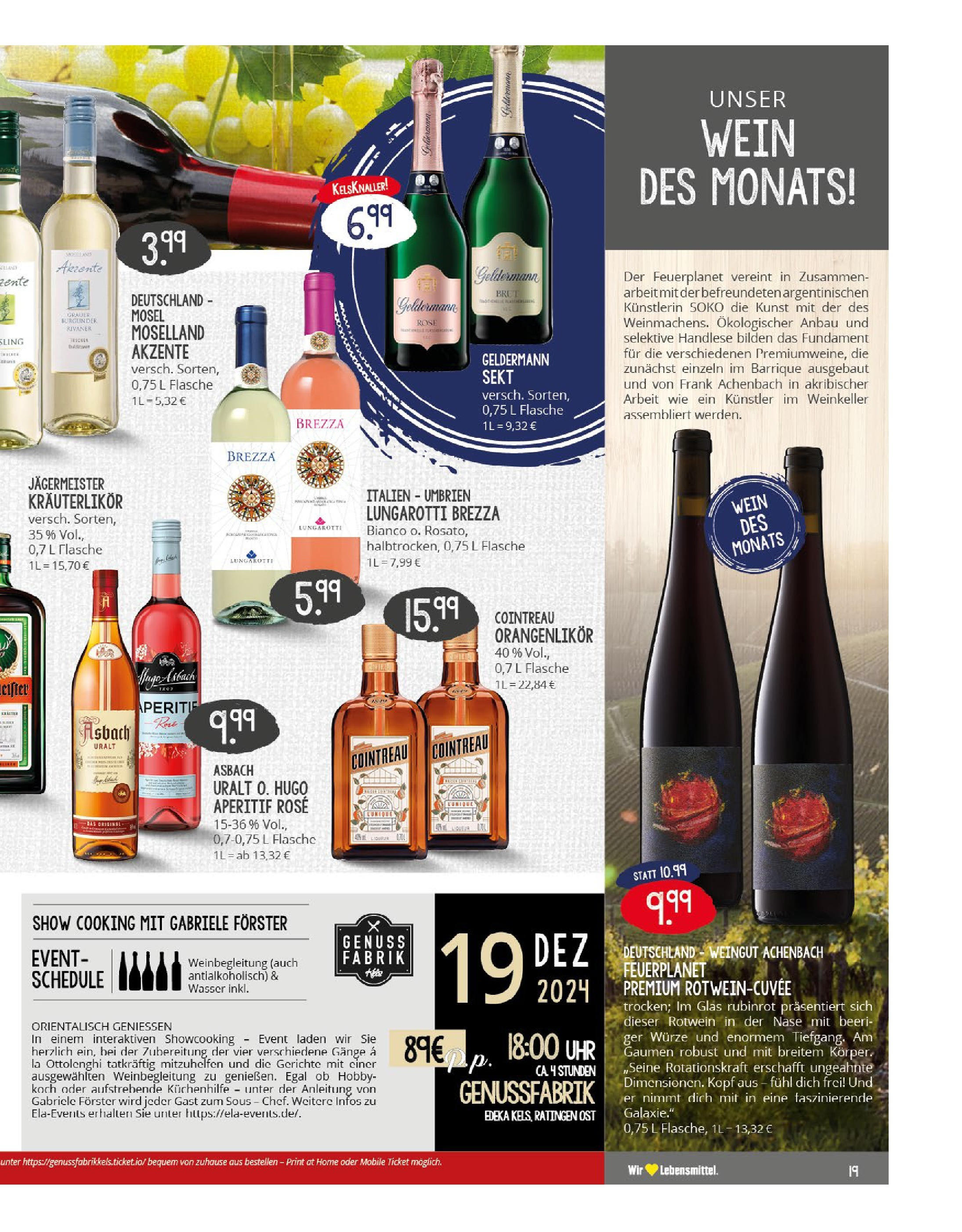 Edeka - EDEKA: Wochenangebote (ab 17.11.2024) » Angebote Online | Seite: 19 | Produkte: Sekt, Jägermeister, Wein, Hugo