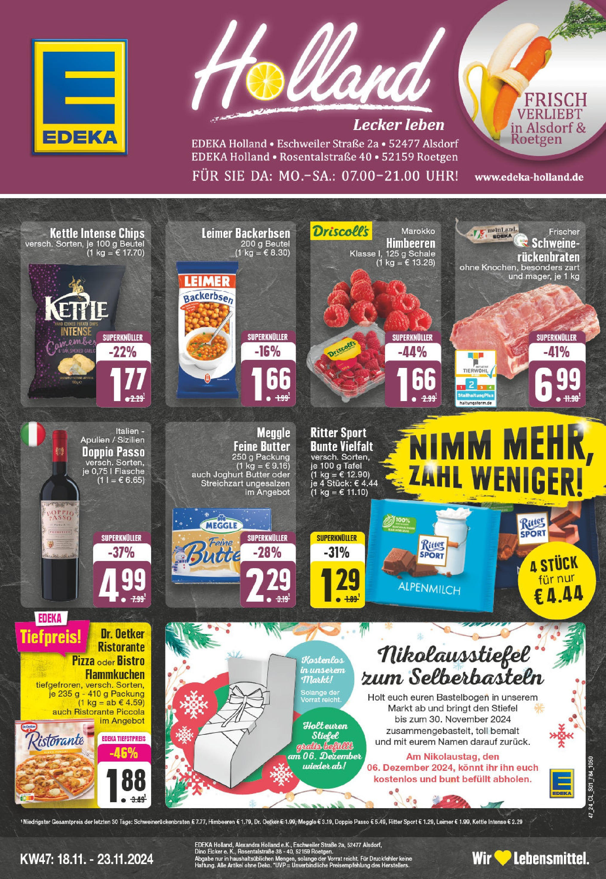 Edeka - EDEKA: Wochenangebote (ab 17.11.2024) » Angebote Online | Seite: 1 | Produkte: Himbeeren, Butter, Doppio Passo, Uhr